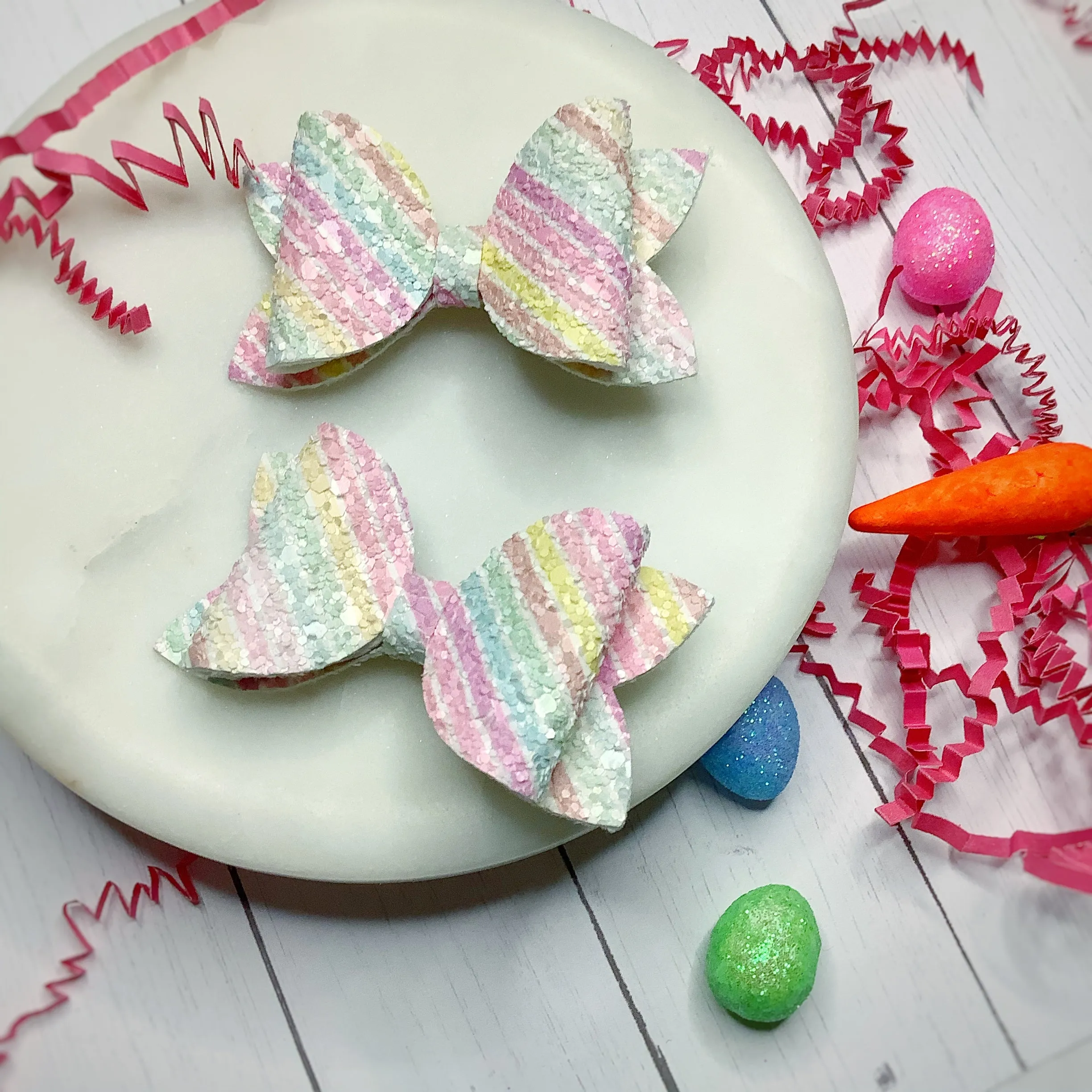 Pastel Stripes Riley Pigtail Bows
