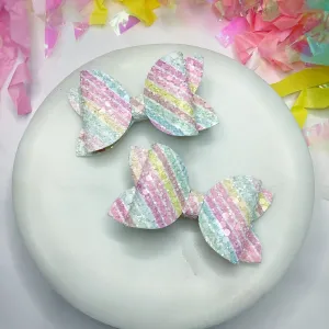 Pastel Stripes Riley Pigtail Bows