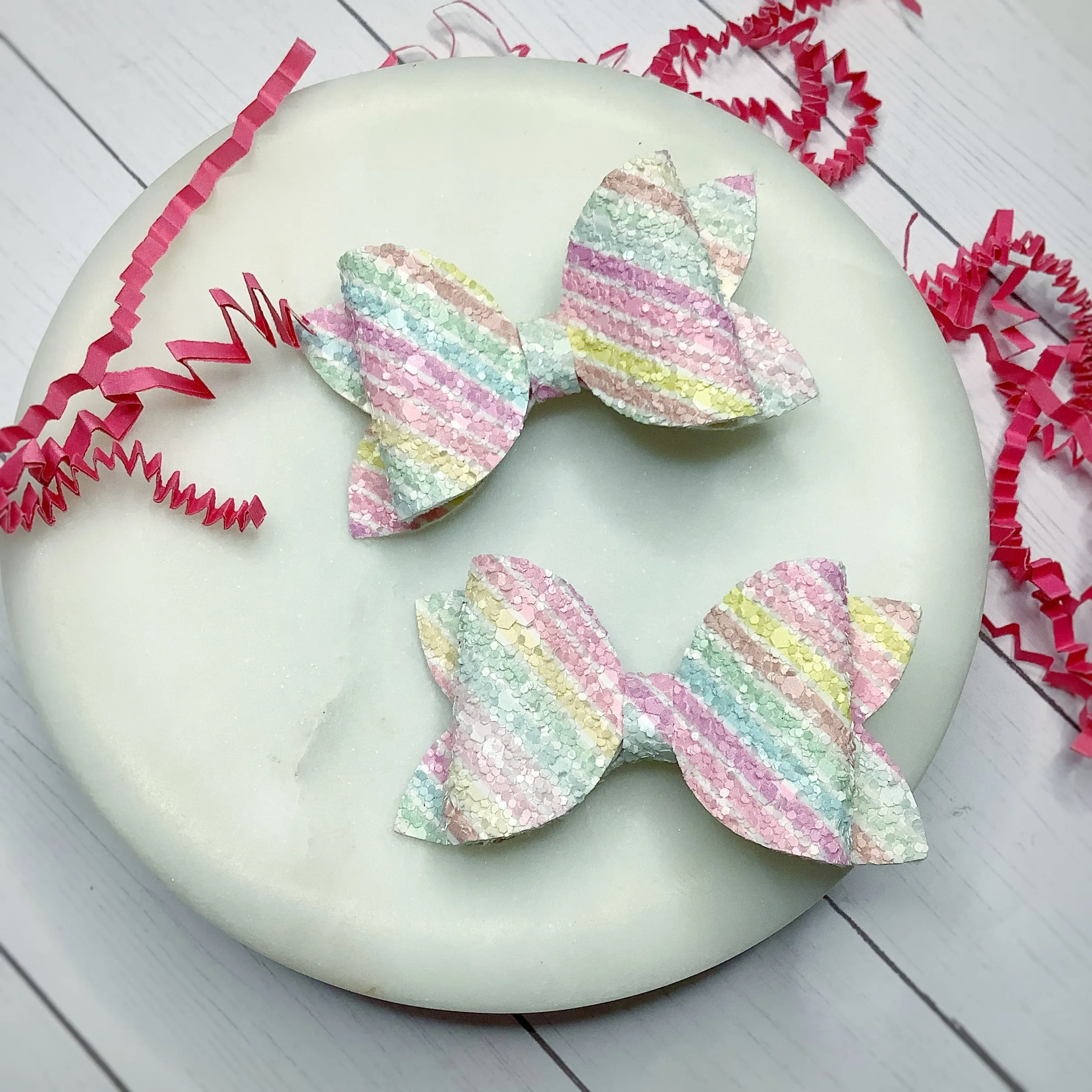Pastel Stripes Riley Pigtail Bows