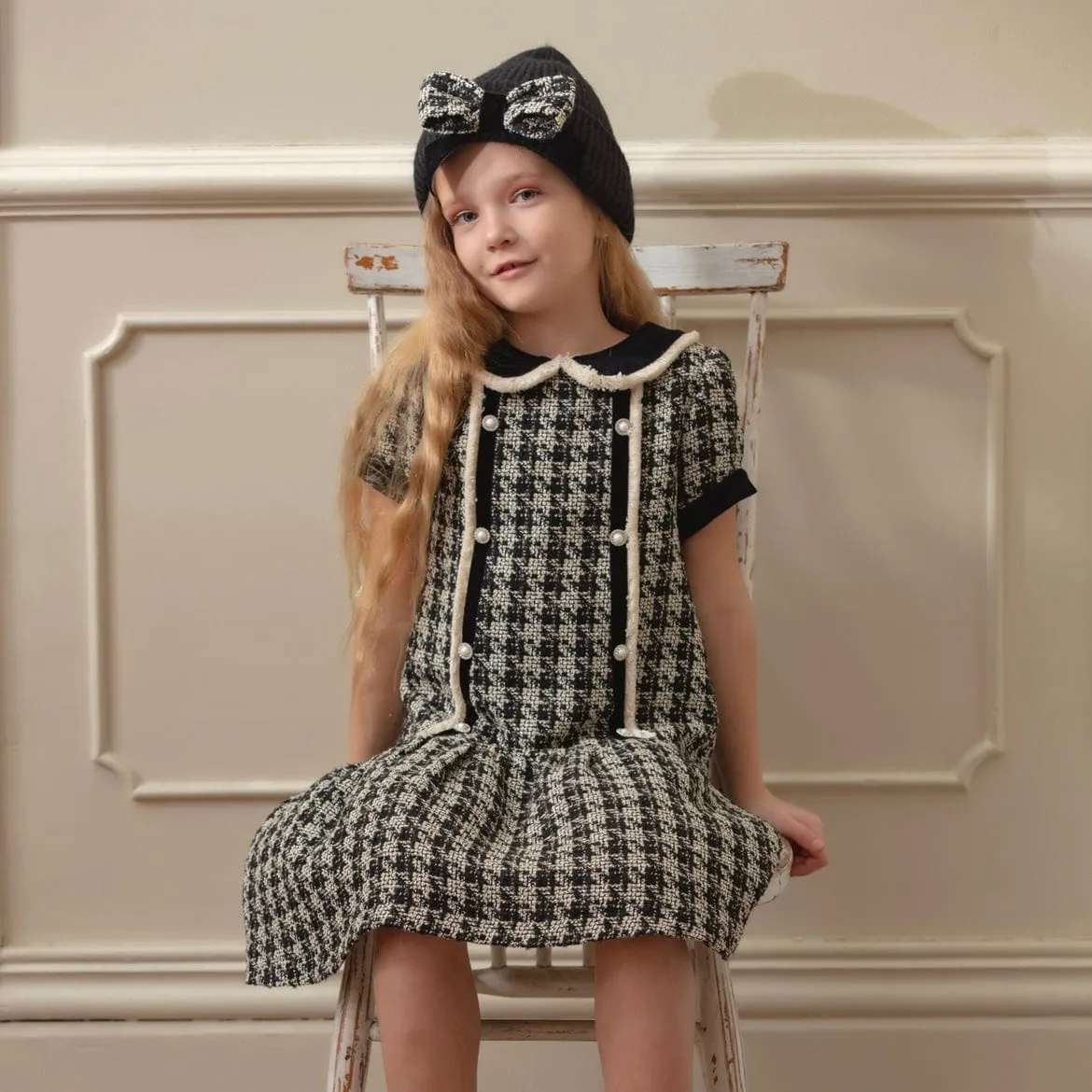PATACHOU - Tweed Flannel Dress - Black