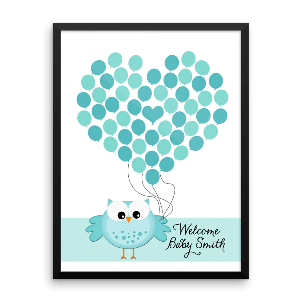 Personalized Baby Shower Guest Book Alternative - Blue Whale