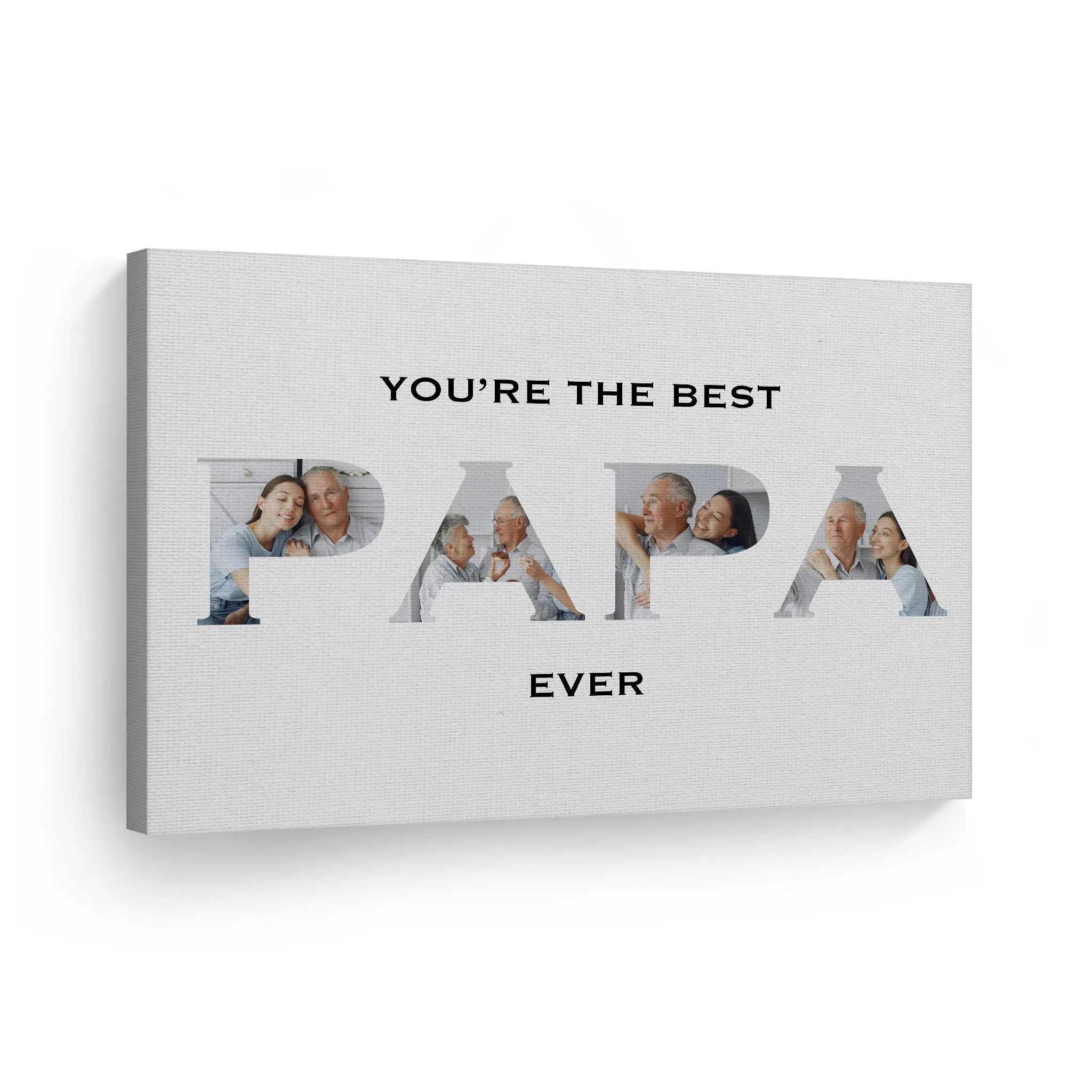 Personalized Grandfather Gift Wall Art Custom Photo Collage PAPA Letter Shape You are the Best PAPA
