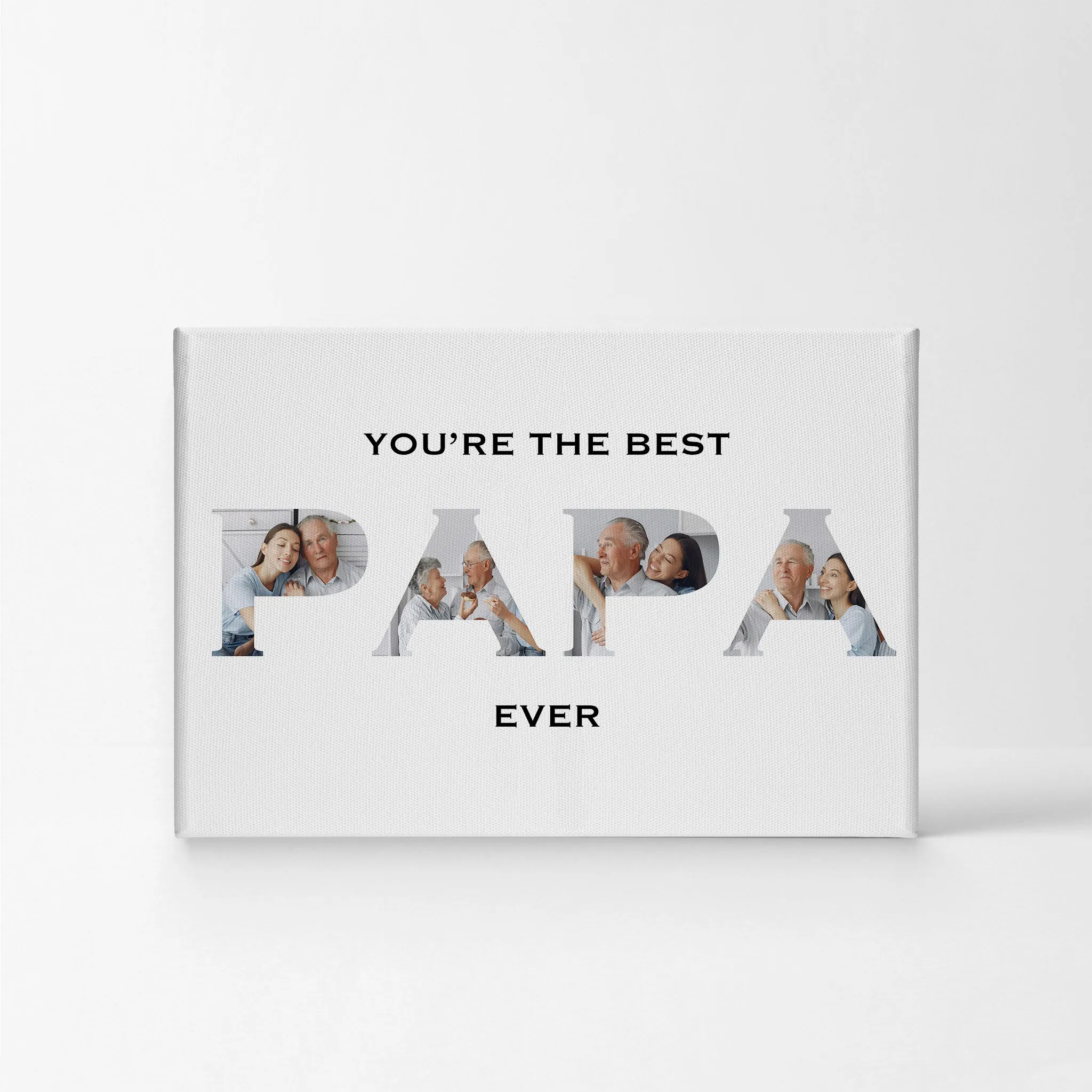 Personalized Grandfather Gift Wall Art Custom Photo Collage PAPA Letter Shape You are the Best PAPA