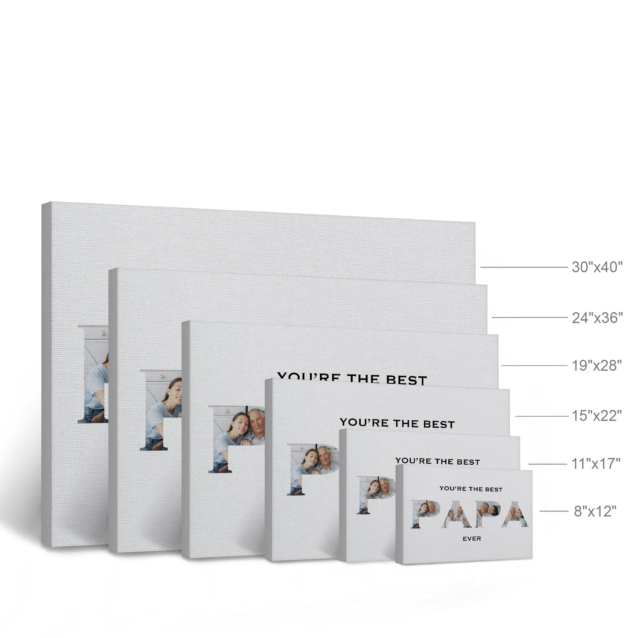 Personalized Grandfather Gift Wall Art Custom Photo Collage PAPA Letter Shape You are the Best PAPA
