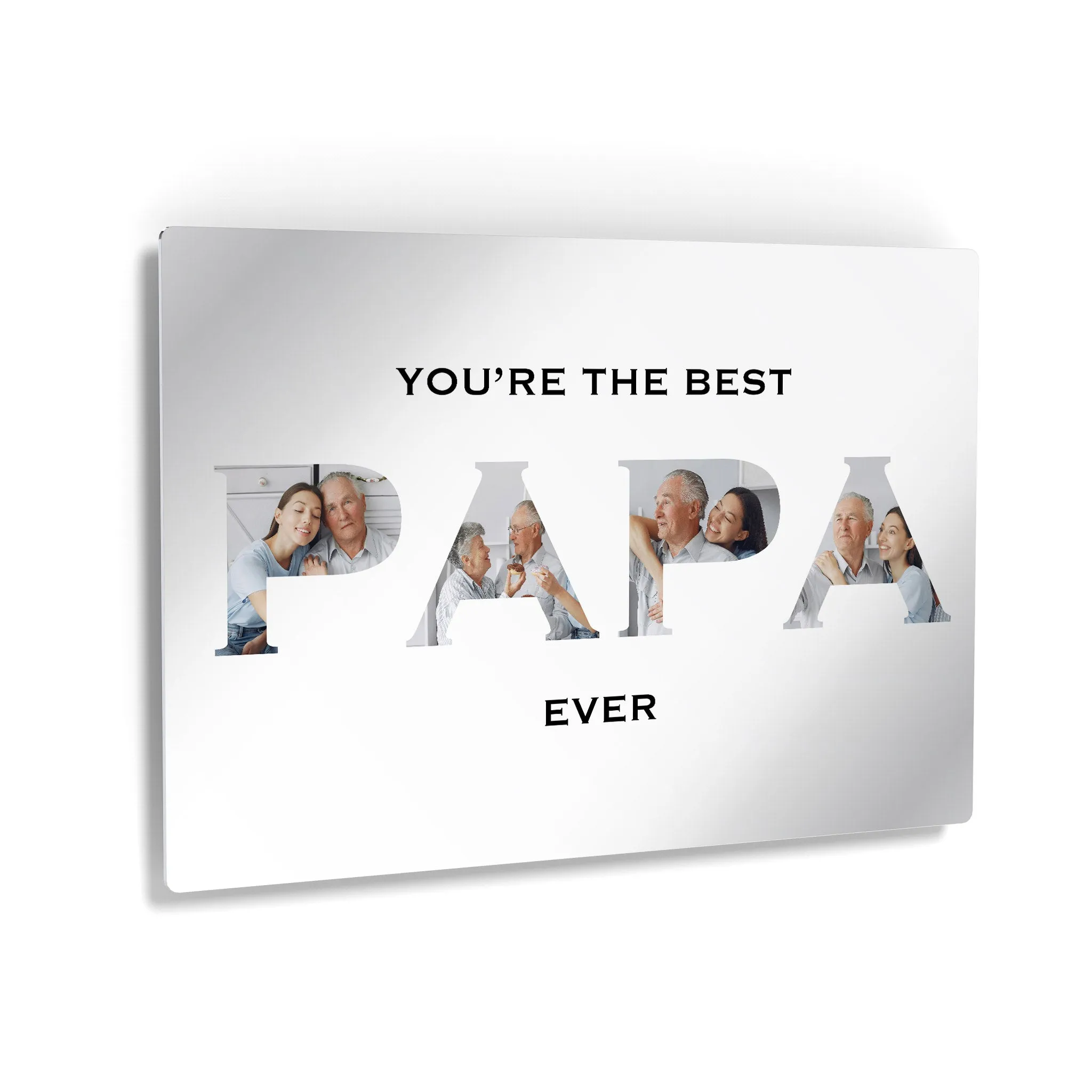 Personalized Grandfather Gift Wall Art Custom Photo Collage PAPA Letter Shape You are the Best PAPA