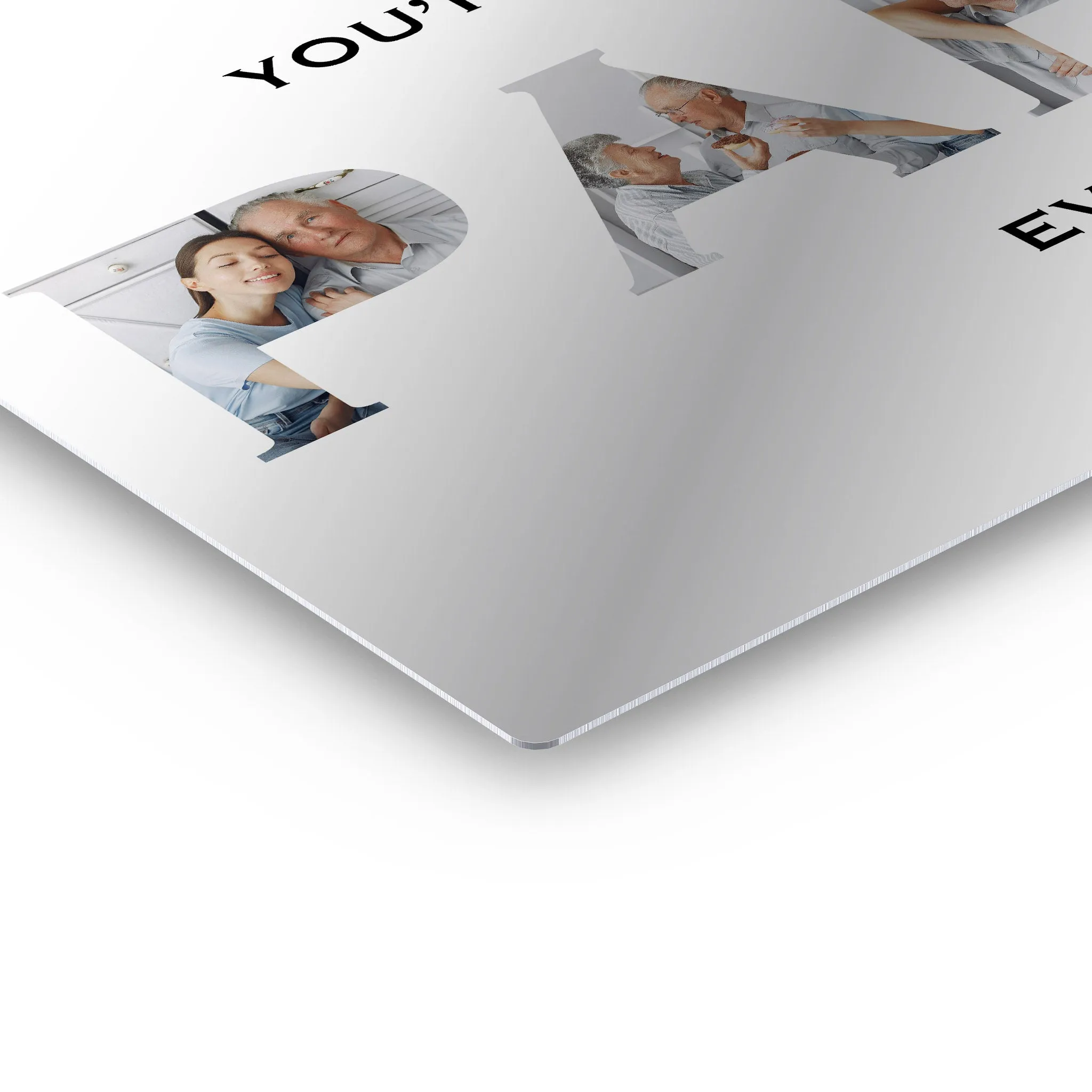 Personalized Grandfather Gift Wall Art Custom Photo Collage PAPA Letter Shape You are the Best PAPA