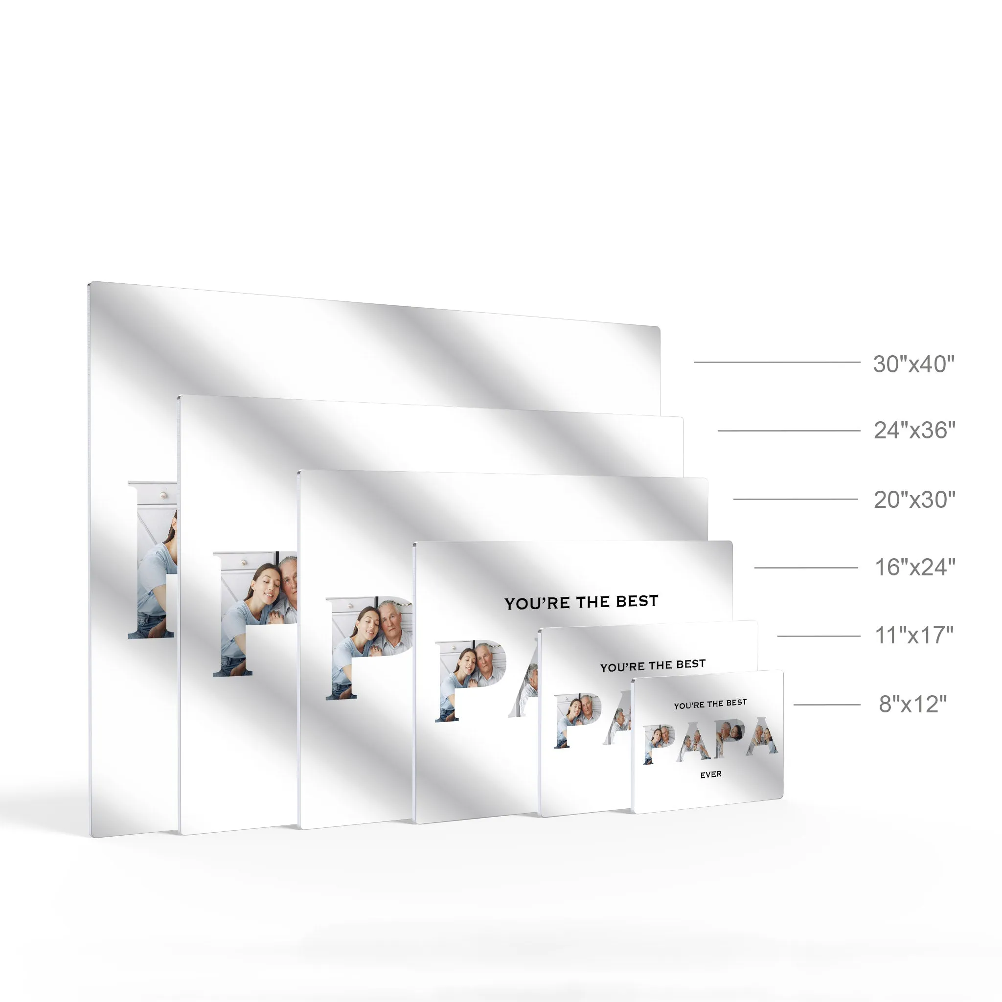 Personalized Grandfather Gift Wall Art Custom Photo Collage PAPA Letter Shape You are the Best PAPA
