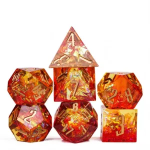 Phoenix Ashes - Candy Glitter Paper Dice - RPG Dice Set
