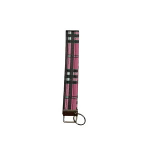 Pink Plaid Key Fob