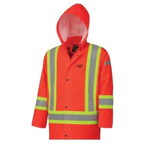 Pioneer 5892 Flame Resistant PU Stretch Hi-Viz Waterproof Jacket - Orange
