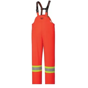 Pioneer 5893 Flame Resistant PU Stretch Hi-Viz Waterproof Bib Pant - Orange