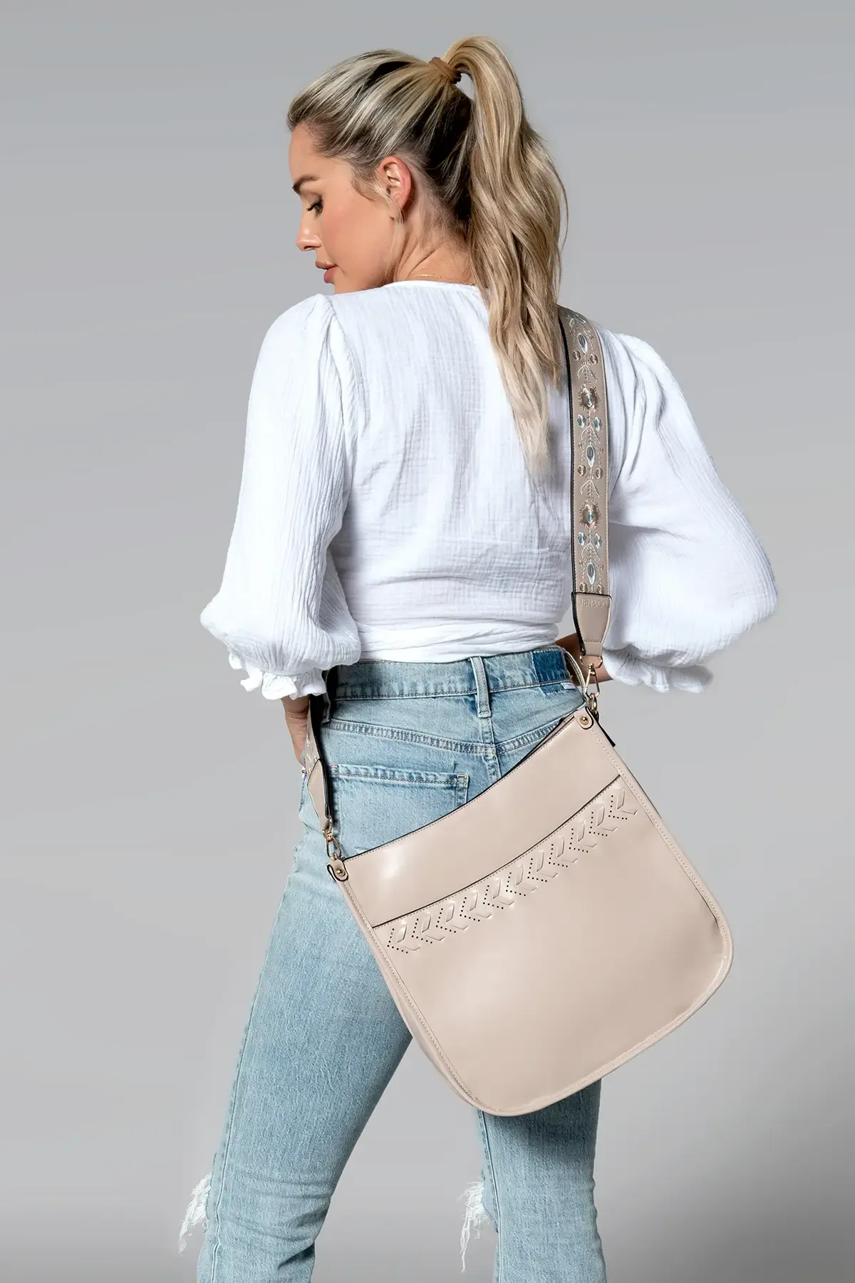 Pippa Stitch Accent Crossbody Brown