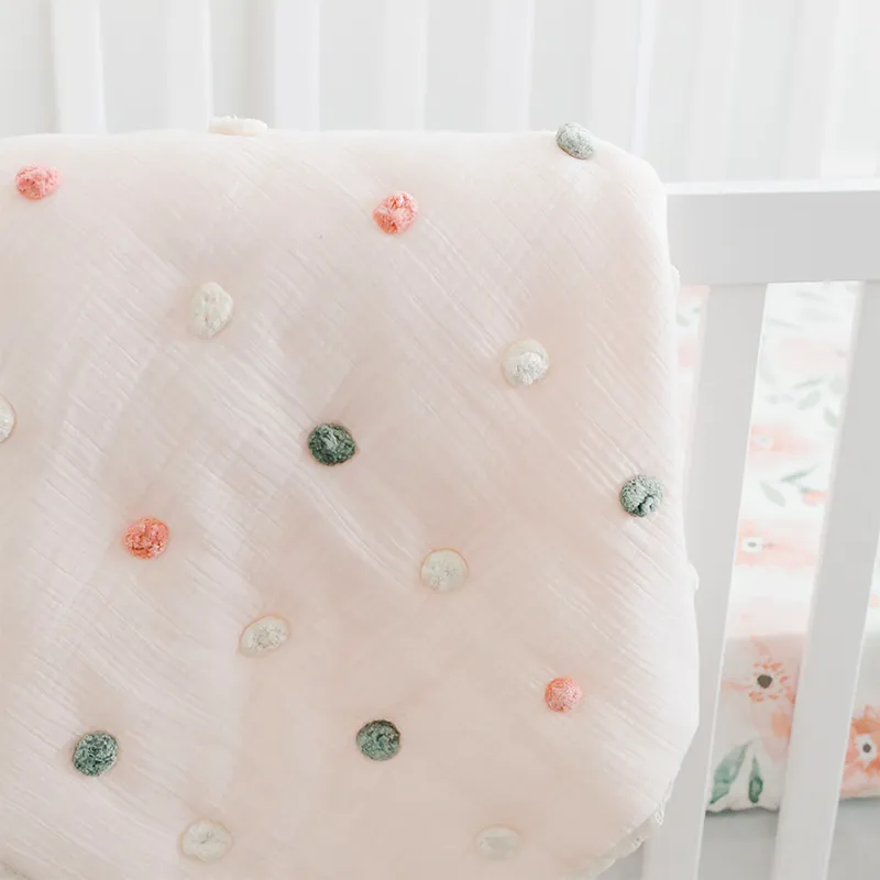 Pom Pom Quilted Baby Blanket