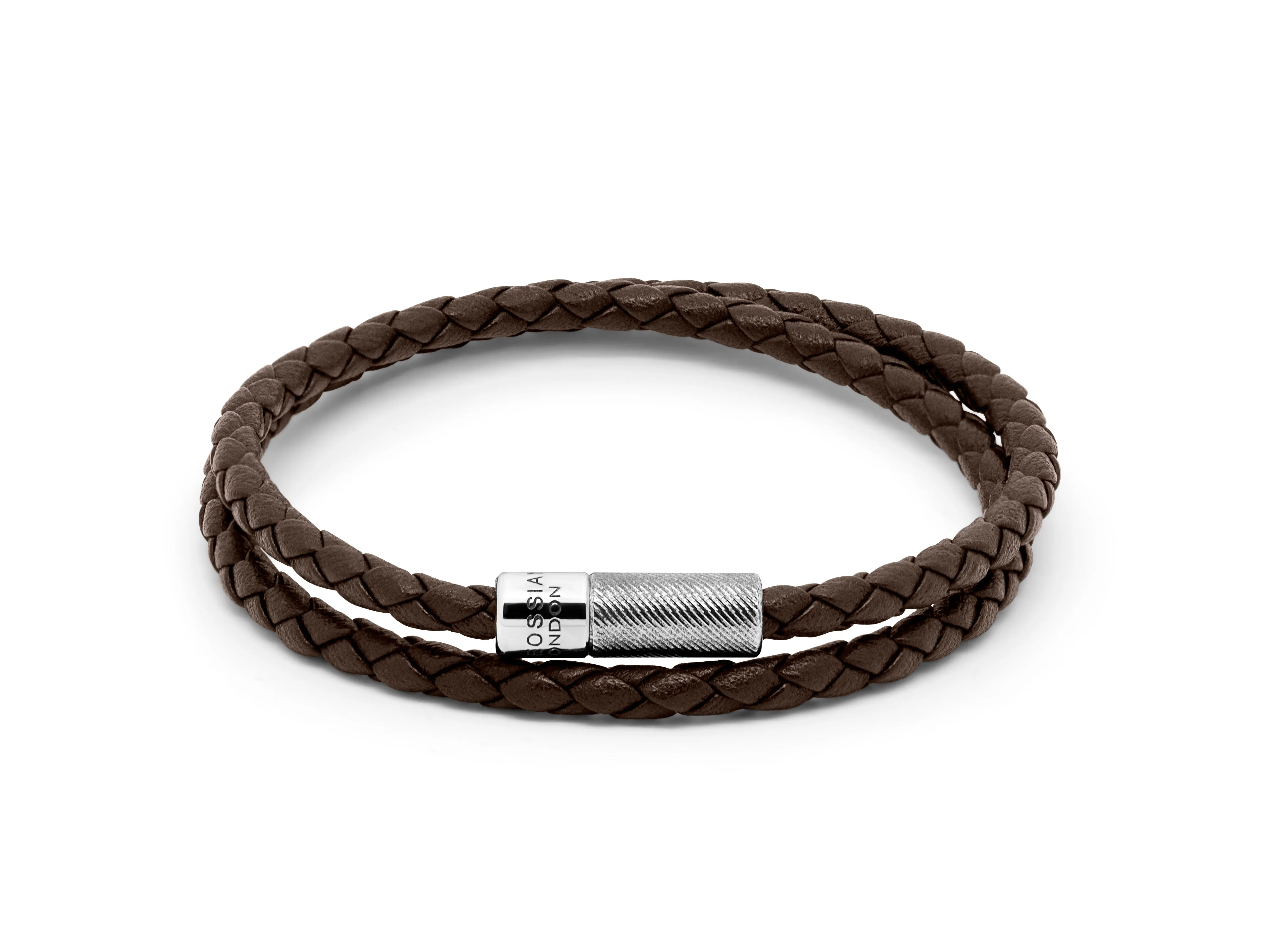 Pop Rigato bracelet in double wrap Italian leather with sterling silver