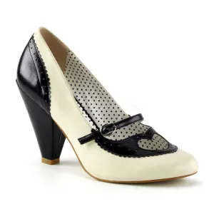POPPY-18  Black-Cream Faux Leather