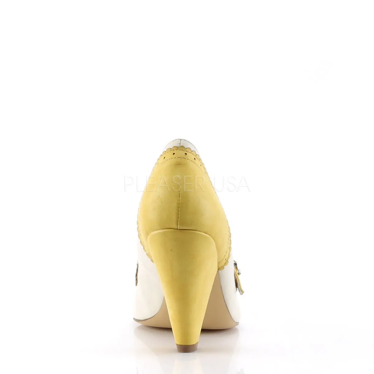 POPPY-18  Yellow-Cream Faux Leather