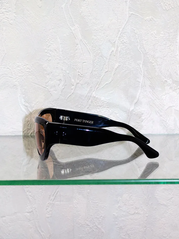 Port Tanger Dost Sunglasses, Black/Amber