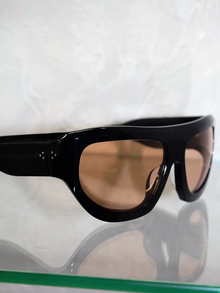 Port Tanger Dost Sunglasses, Black/Amber