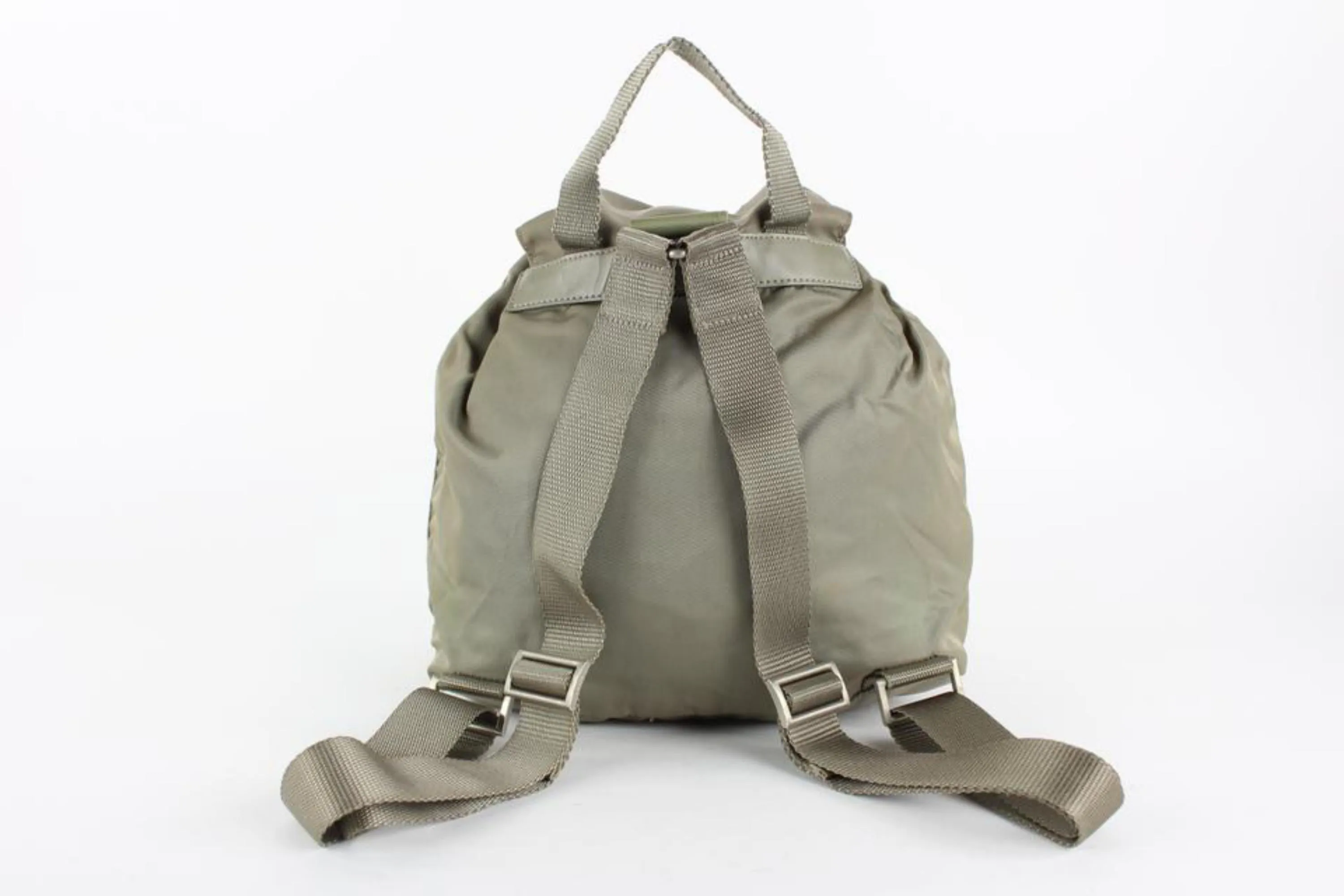 Prada Grey Tessuto Nylon Twin Pocket Backpack 1P826