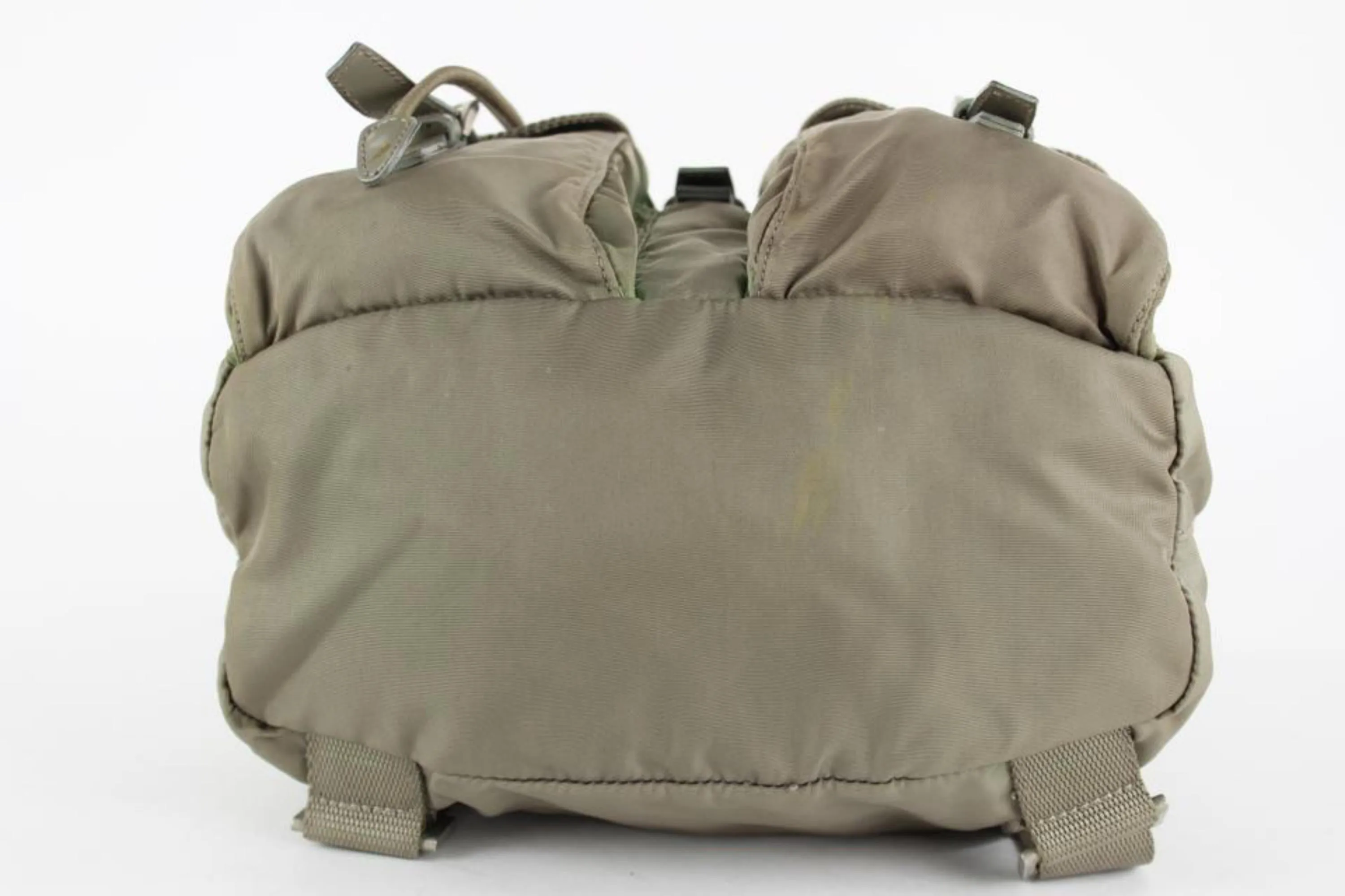 Prada Grey Tessuto Nylon Twin Pocket Backpack 1P826
