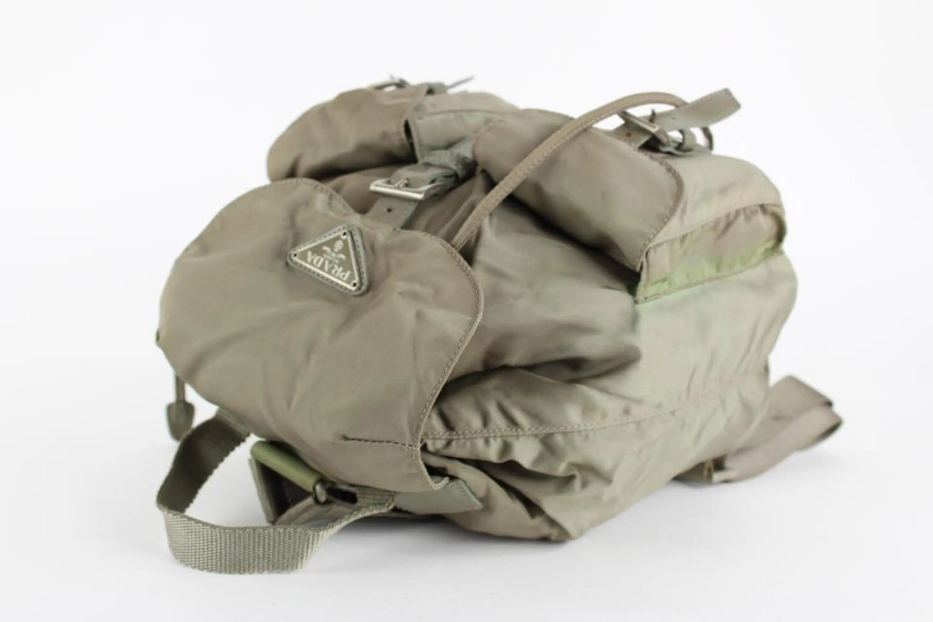 Prada Grey Tessuto Nylon Twin Pocket Backpack 1P826