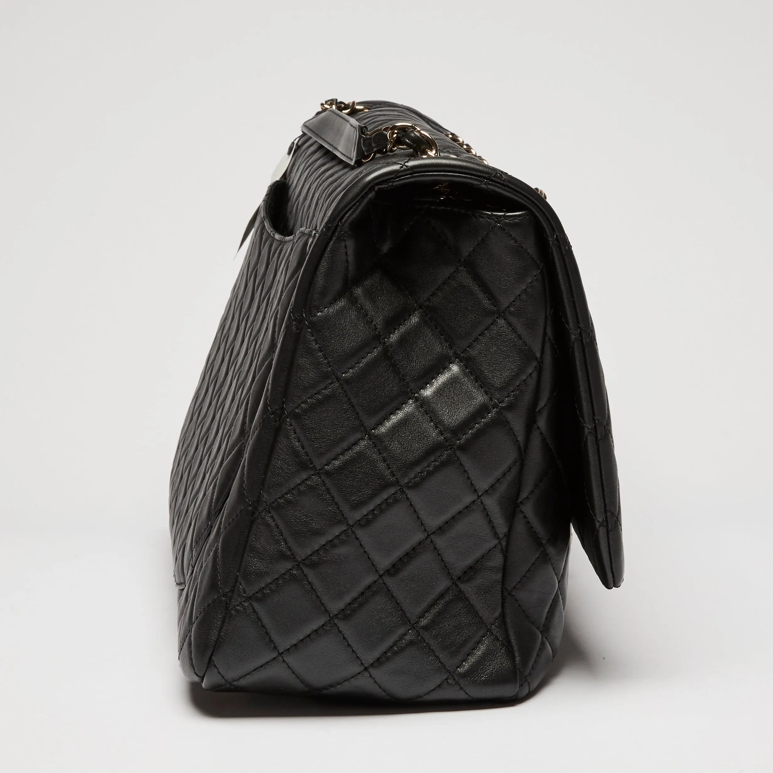 Pre-Loved Chanel™ Black Grained Leather XXL Flap Bag