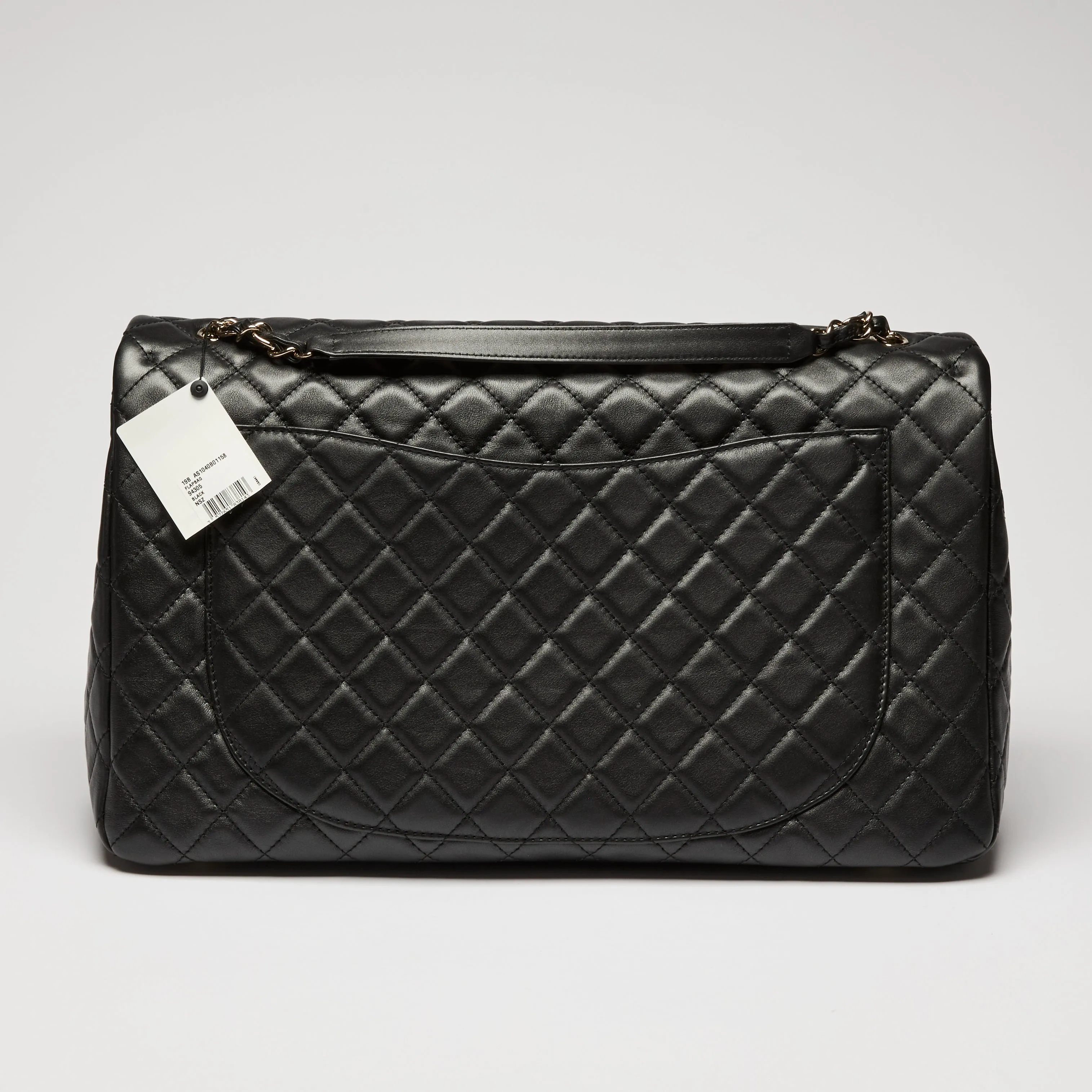 Pre-Loved Chanel™ Black Grained Leather XXL Flap Bag