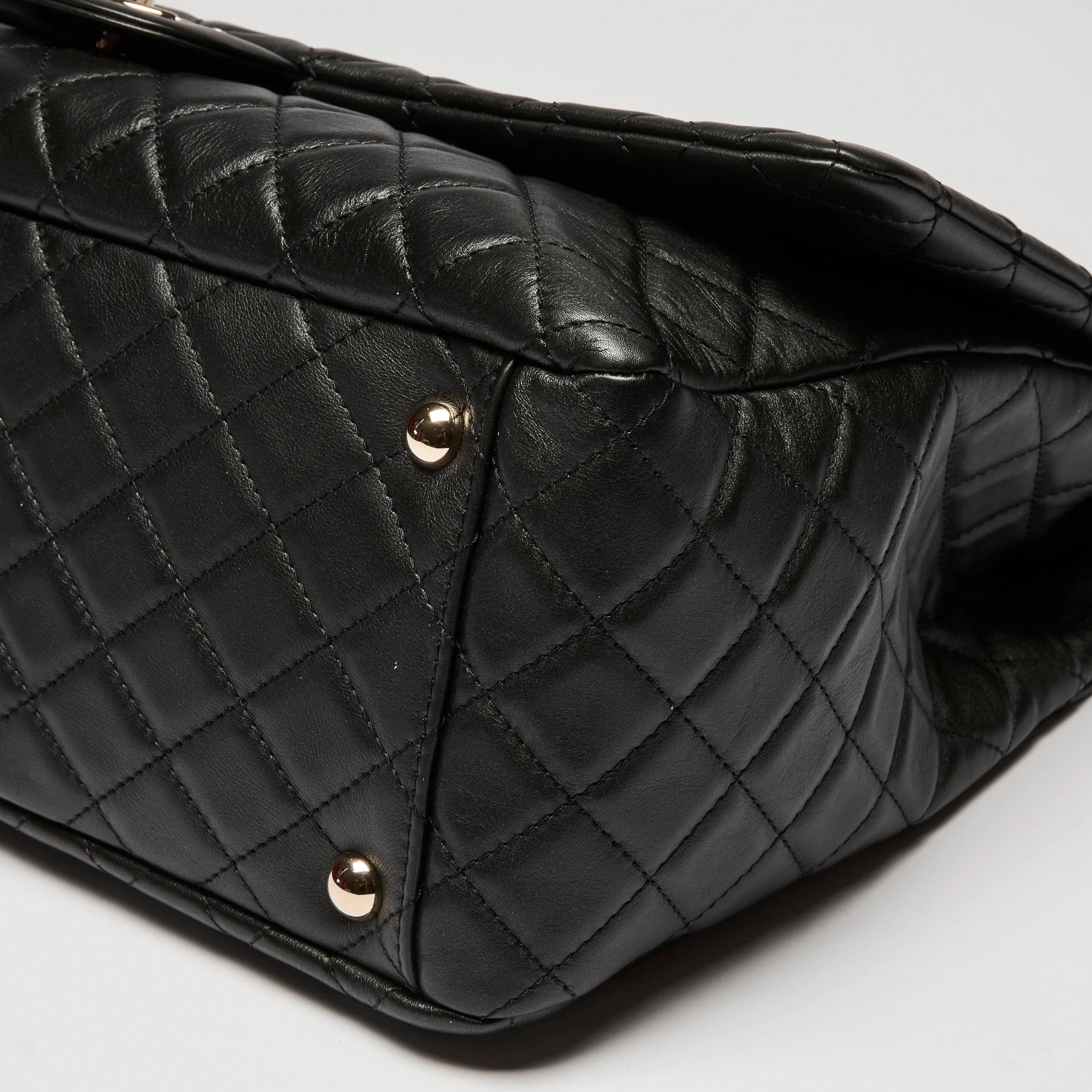Pre-Loved Chanel™ Black Grained Leather XXL Flap Bag