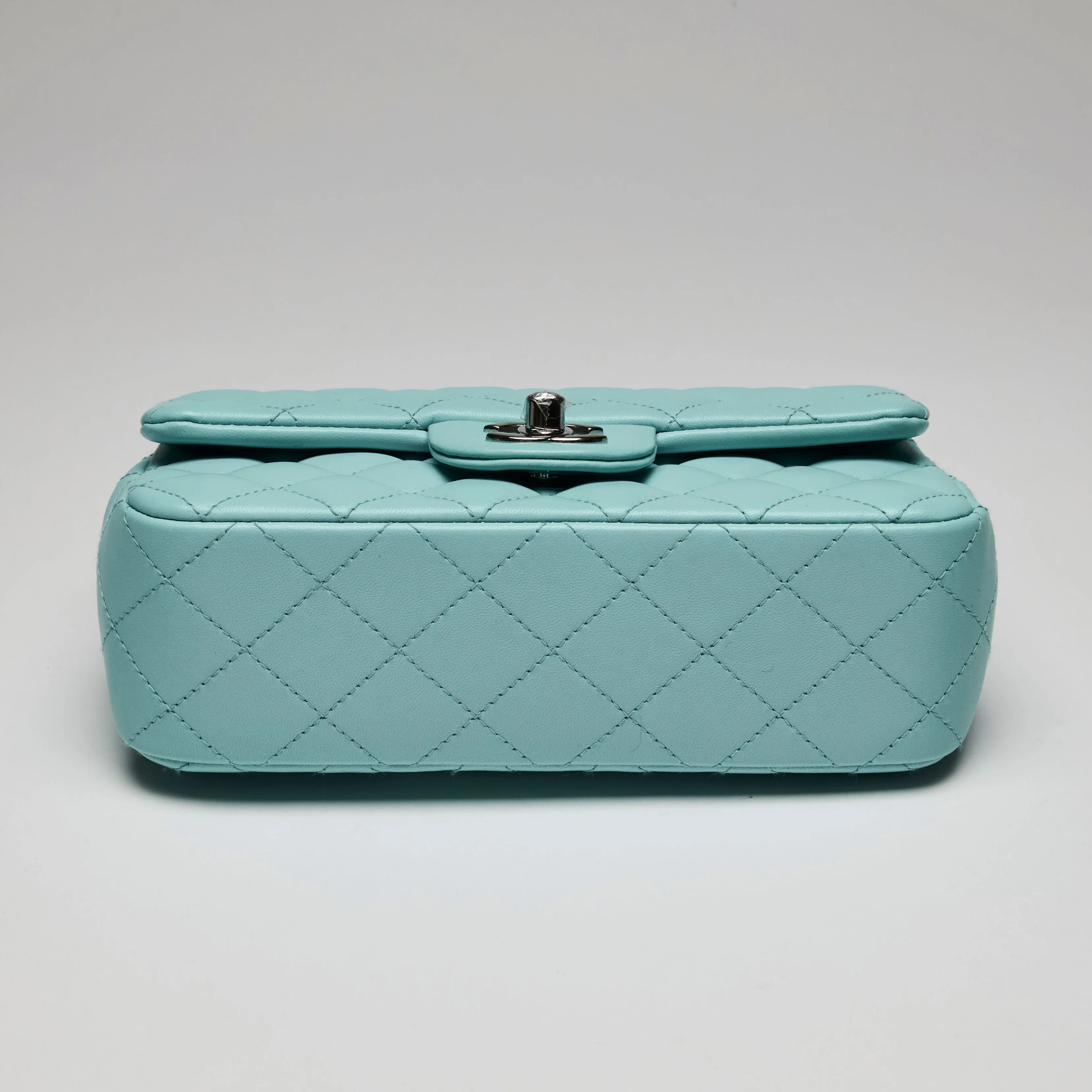 Pre-Loved Chanel™ Classic Single-Flap Mini Bag In Blue Lambskin Leather