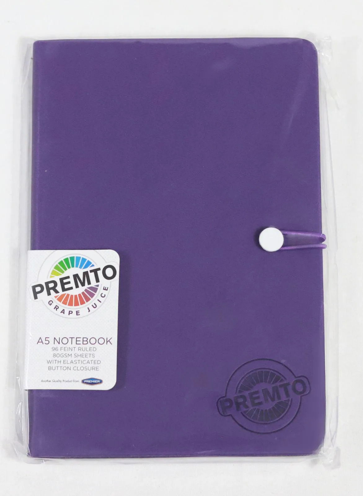 Premto - A5 192 Page Hardcover Pu Notebook With Elastic - Grape Juice