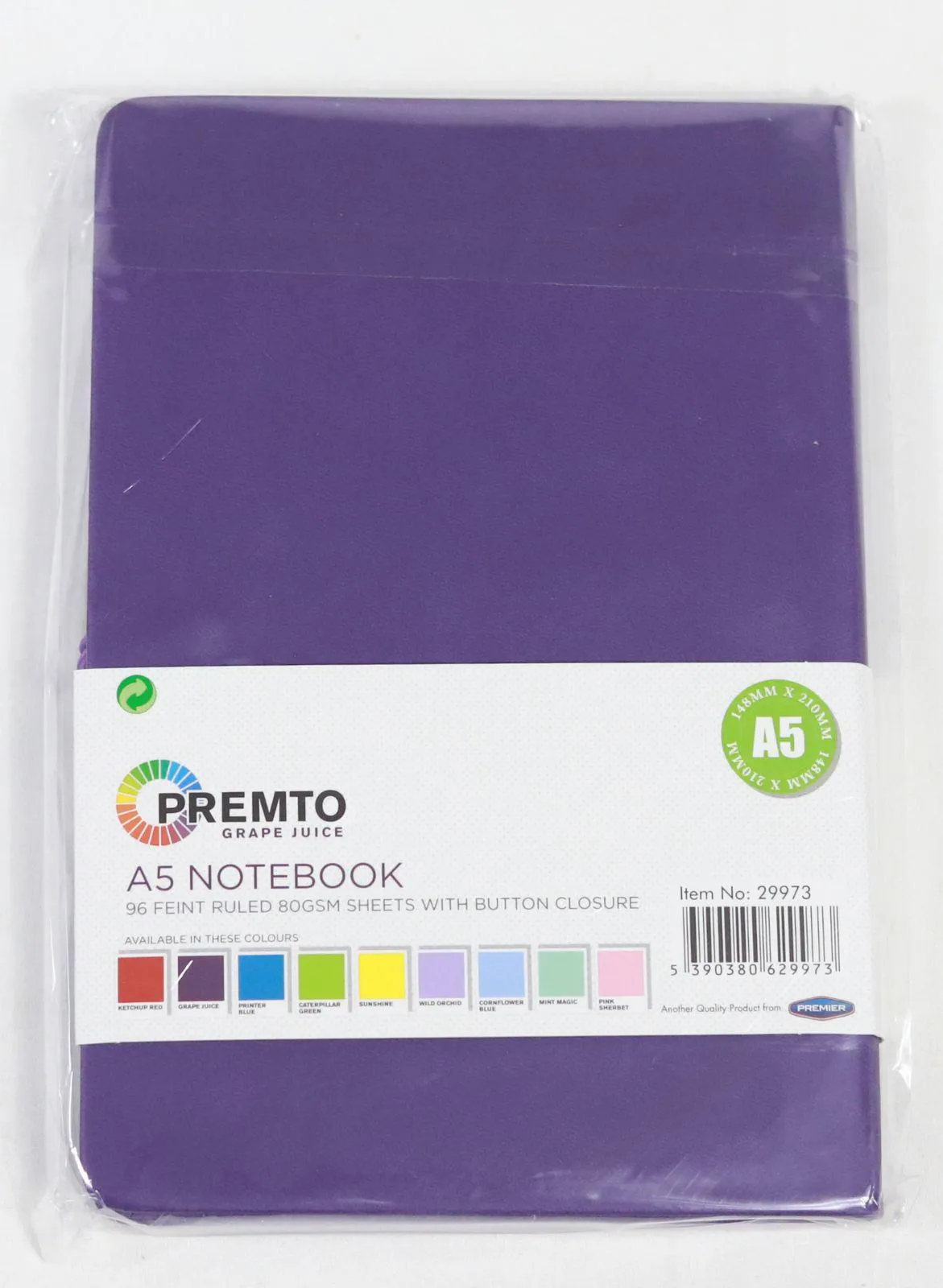 Premto - A5 192 Page Hardcover Pu Notebook With Elastic - Grape Juice