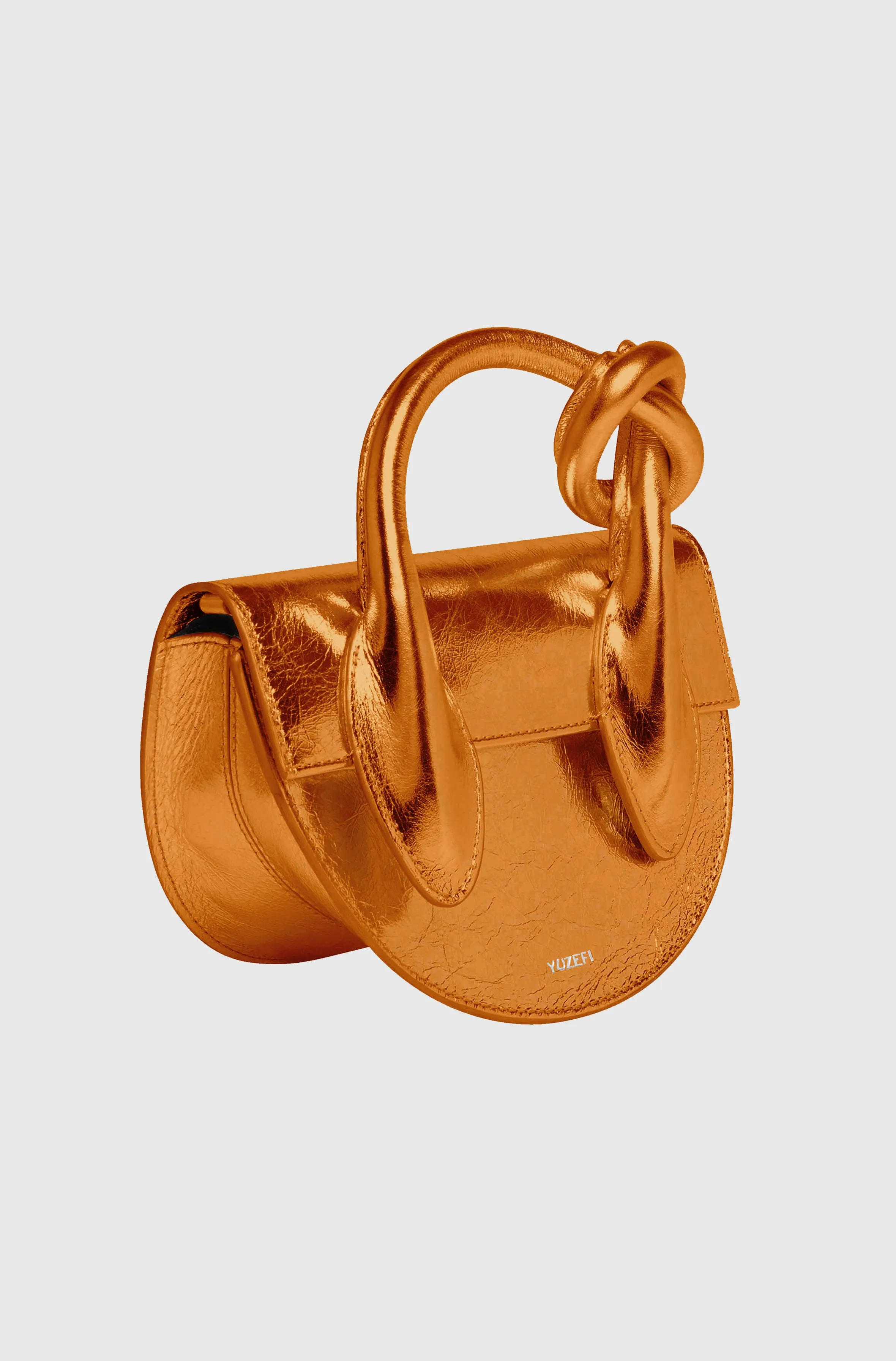 PRETZEL - MANDARIN CRACKLED LEATHER