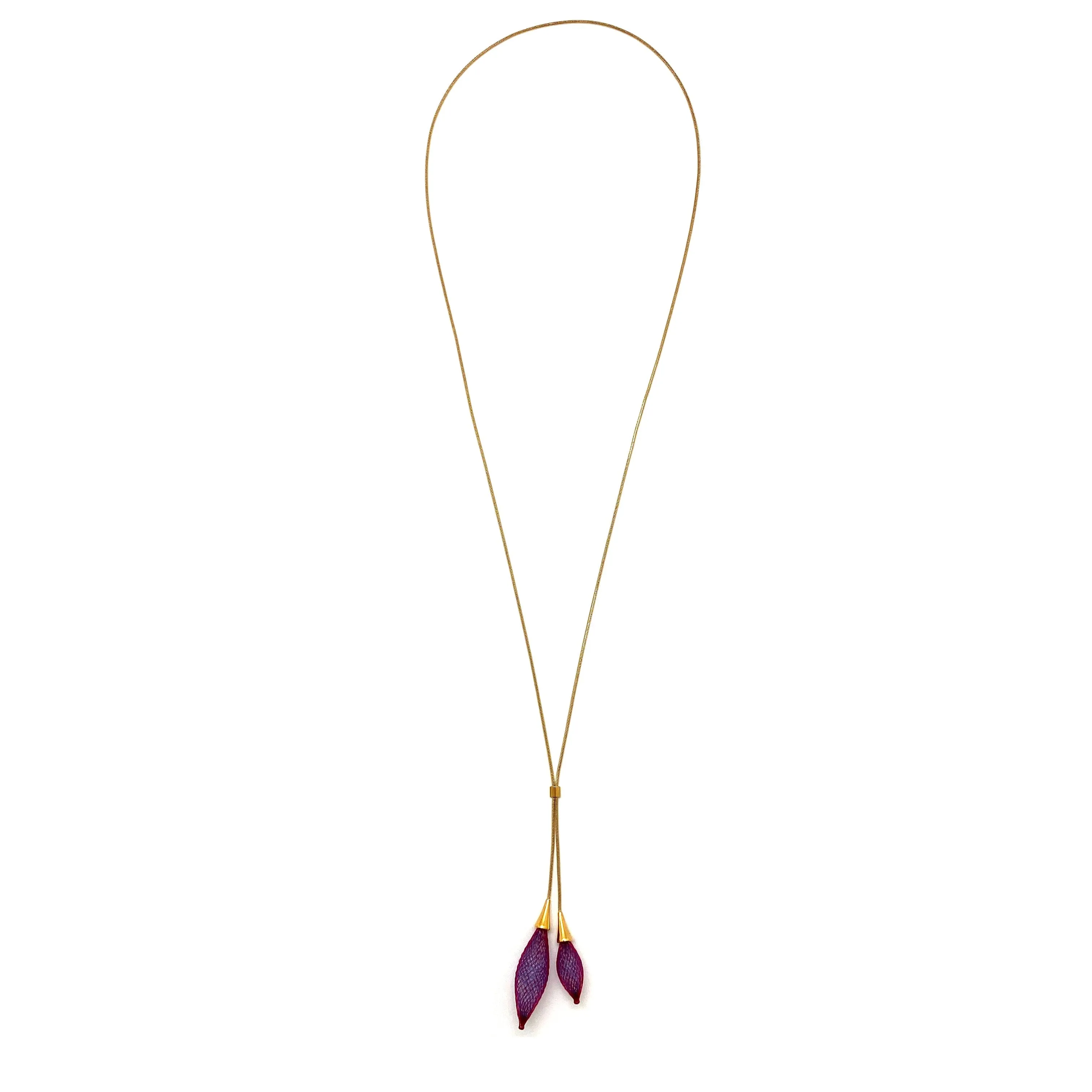 Purple Adjustable Nylon Bulb Necklace