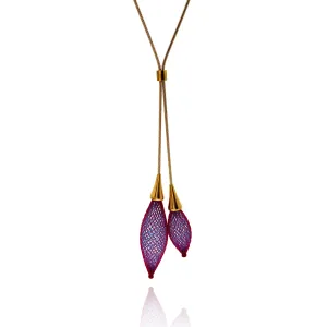 Purple Adjustable Nylon Bulb Necklace