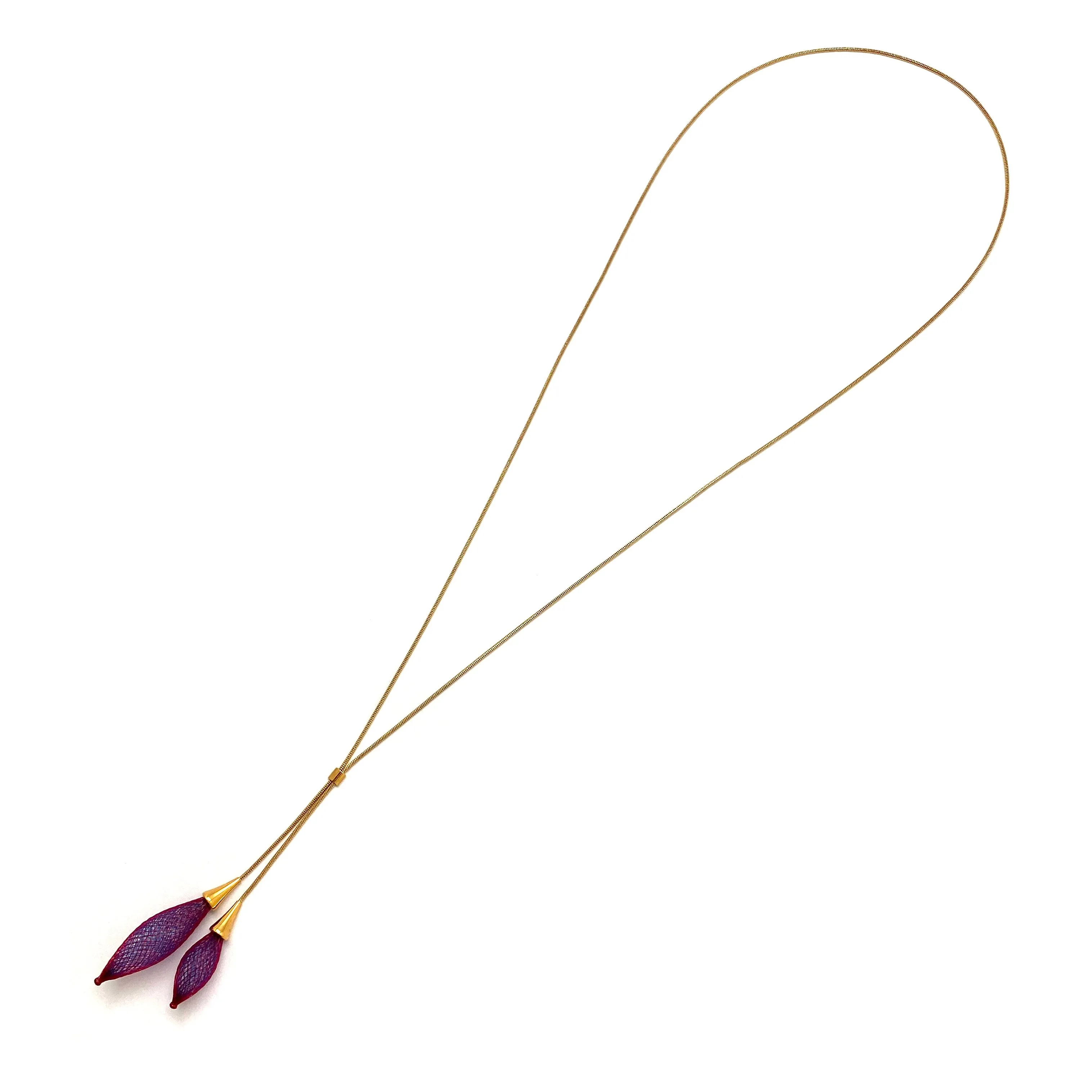 Purple Adjustable Nylon Bulb Necklace
