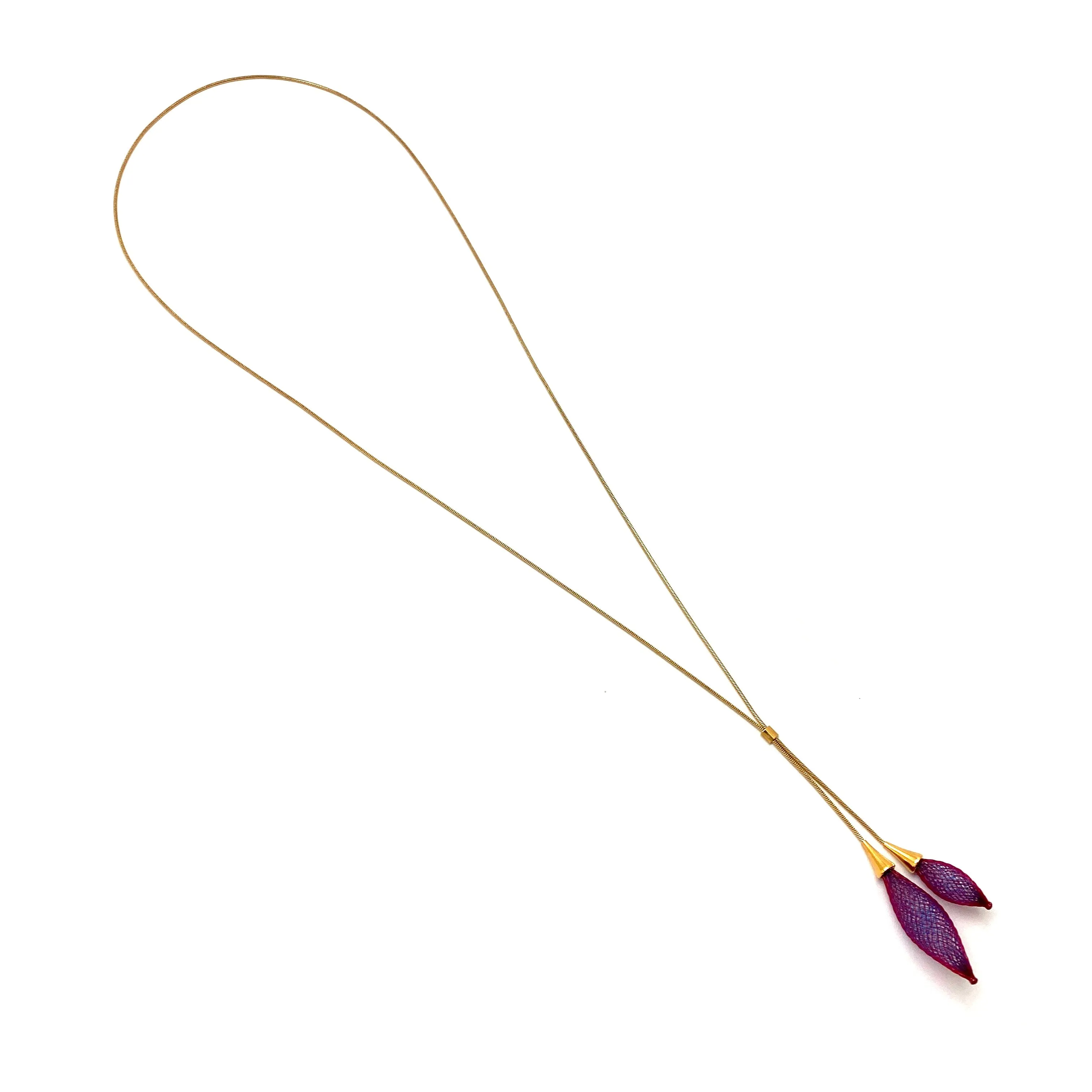 Purple Adjustable Nylon Bulb Necklace