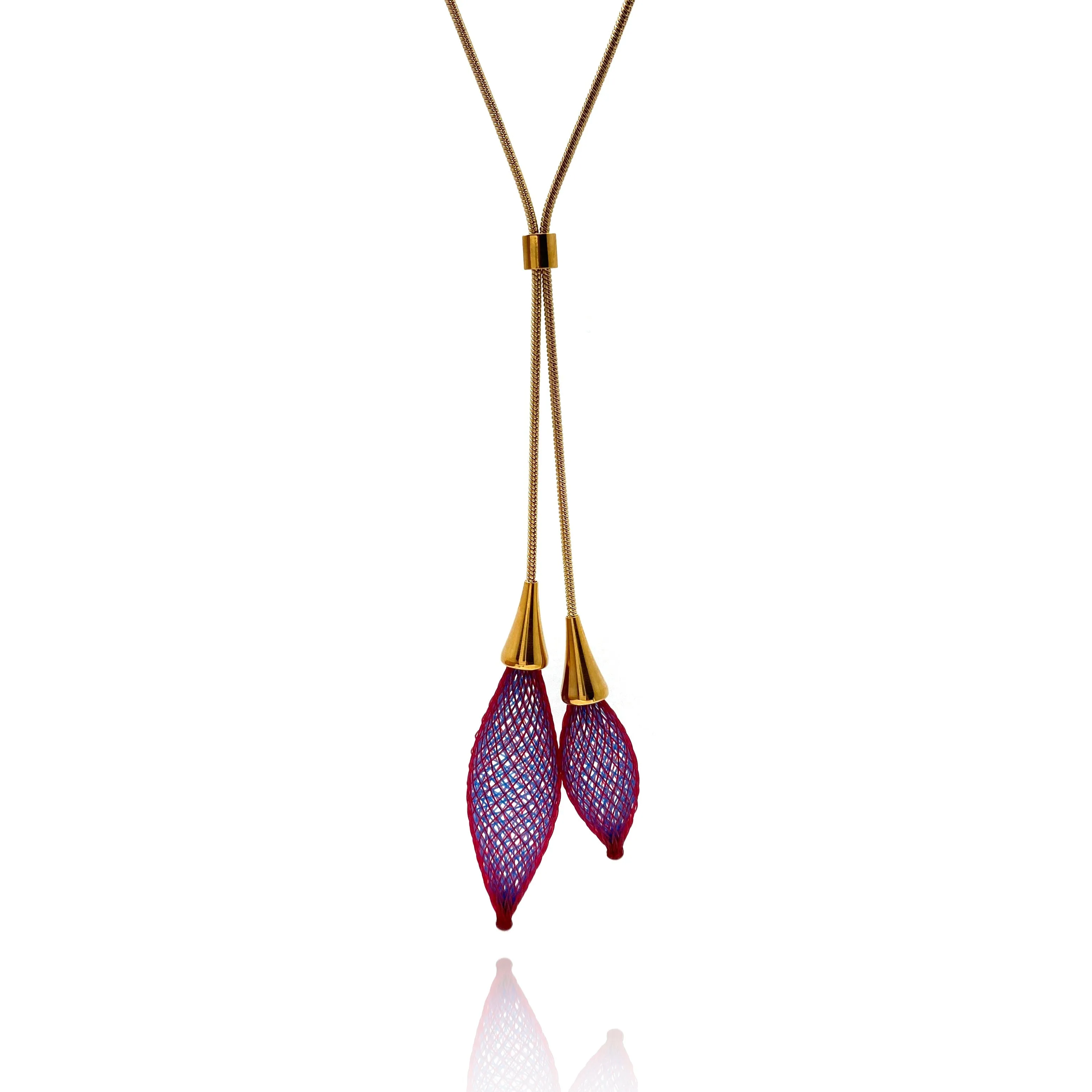 Purple Adjustable Nylon Bulb Necklace