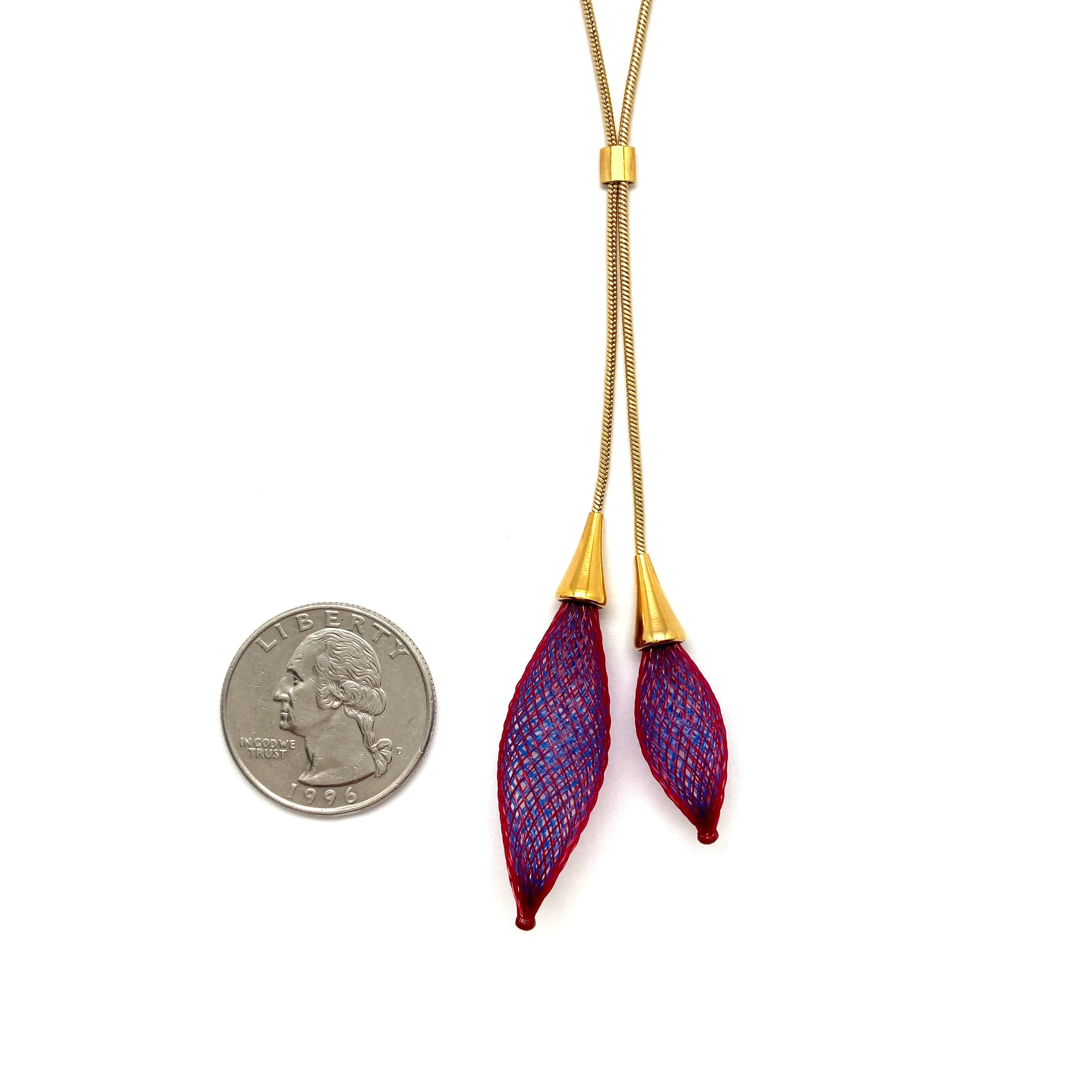 Purple Adjustable Nylon Bulb Necklace