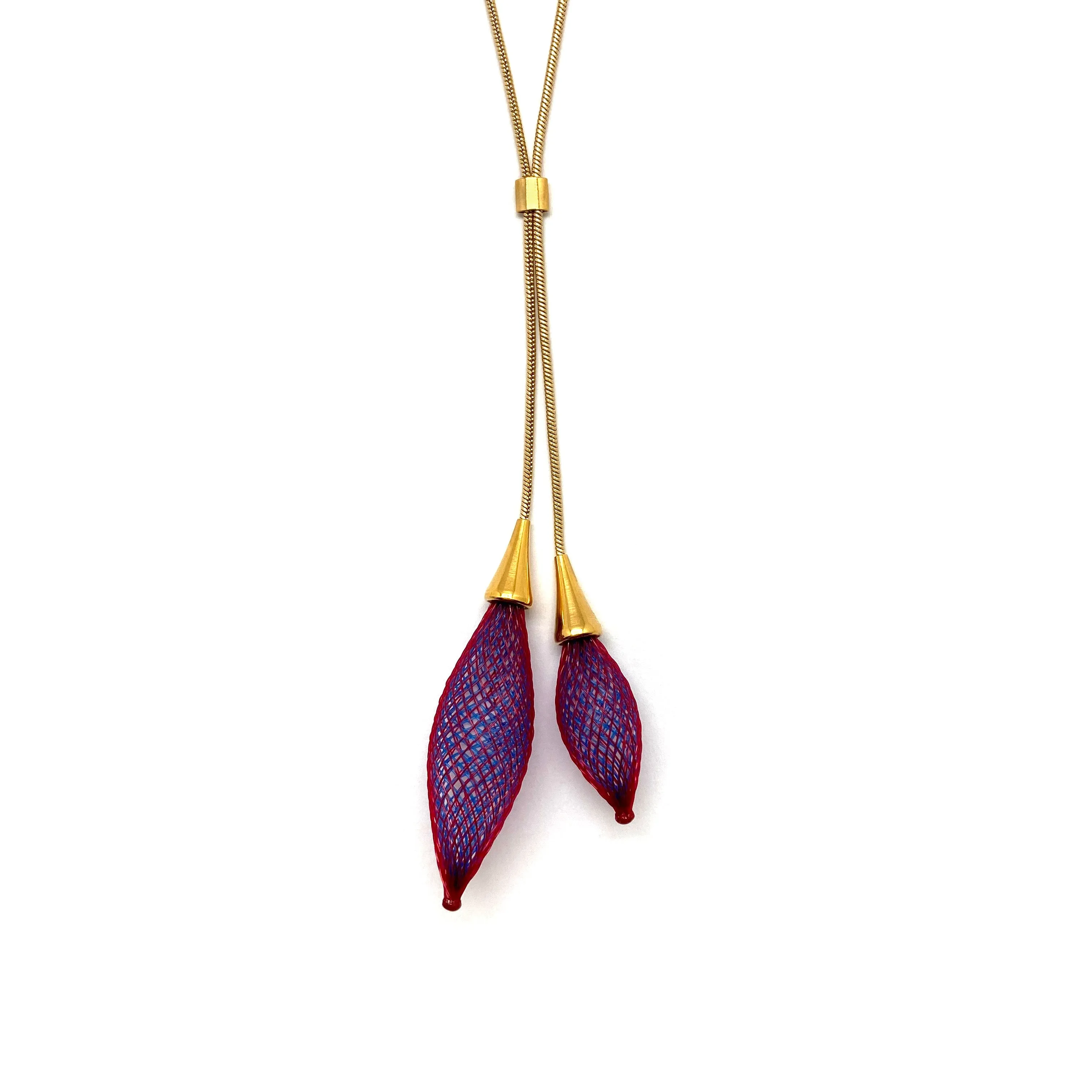 Purple Adjustable Nylon Bulb Necklace