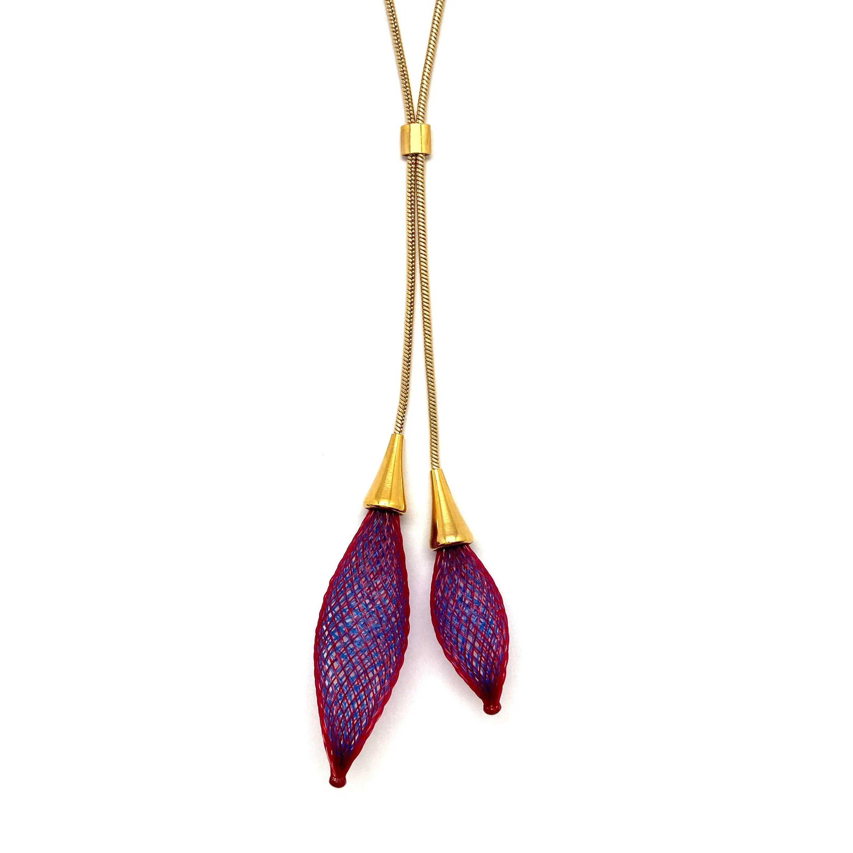 Purple Adjustable Nylon Bulb Necklace