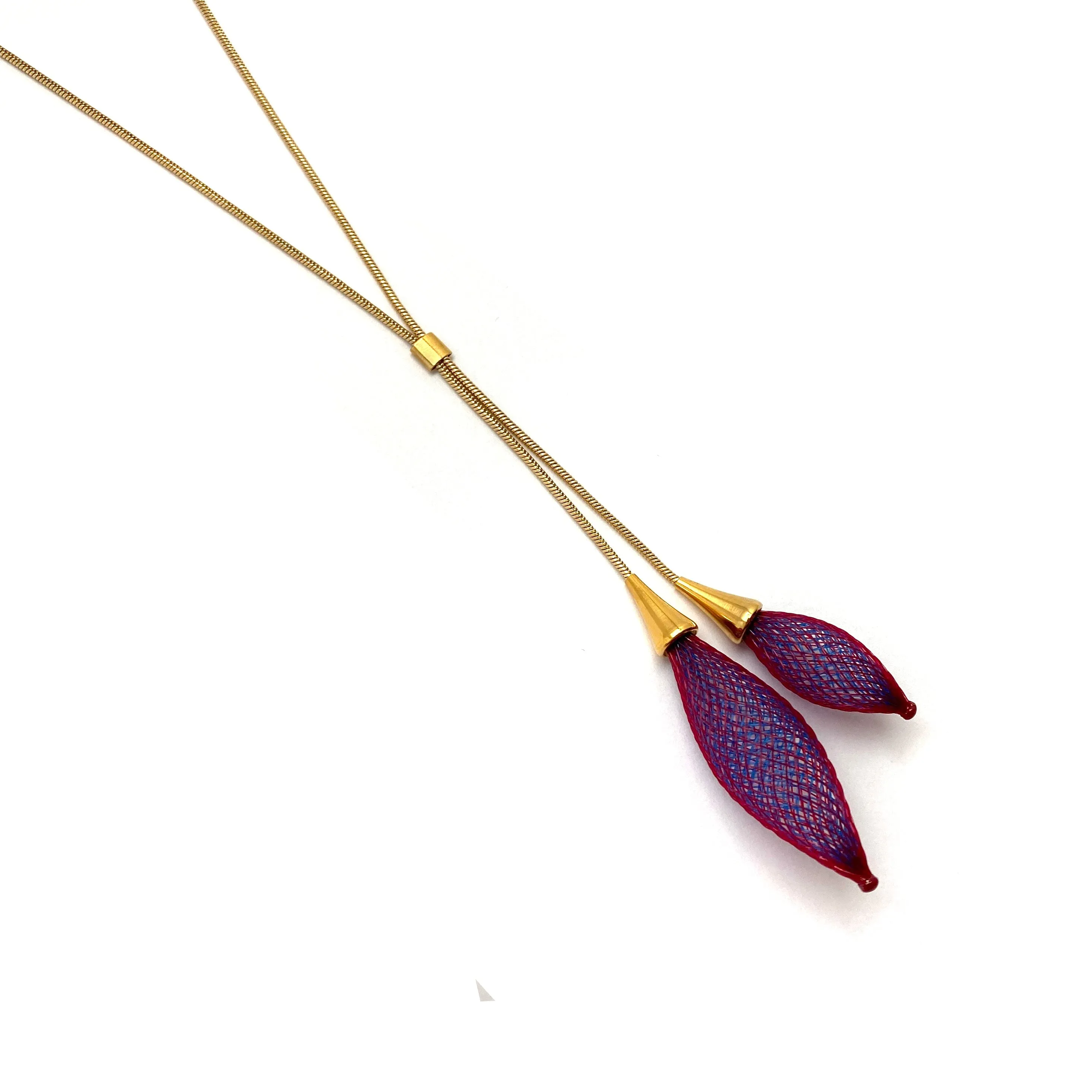 Purple Adjustable Nylon Bulb Necklace