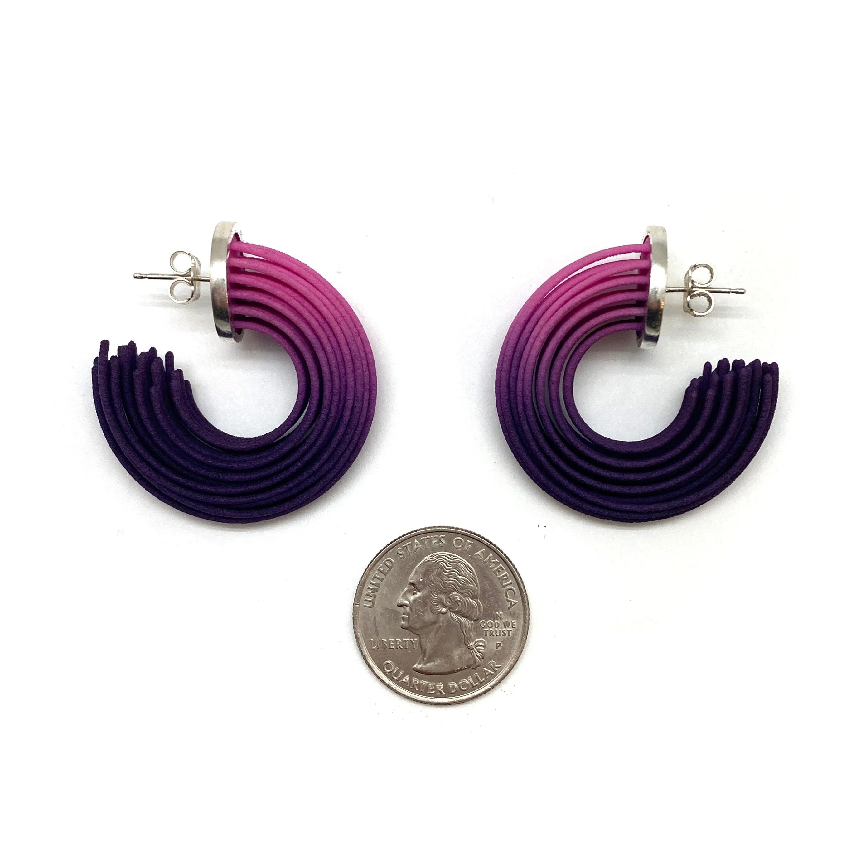 Purple and Pink Small Gradient Hoop Earrings