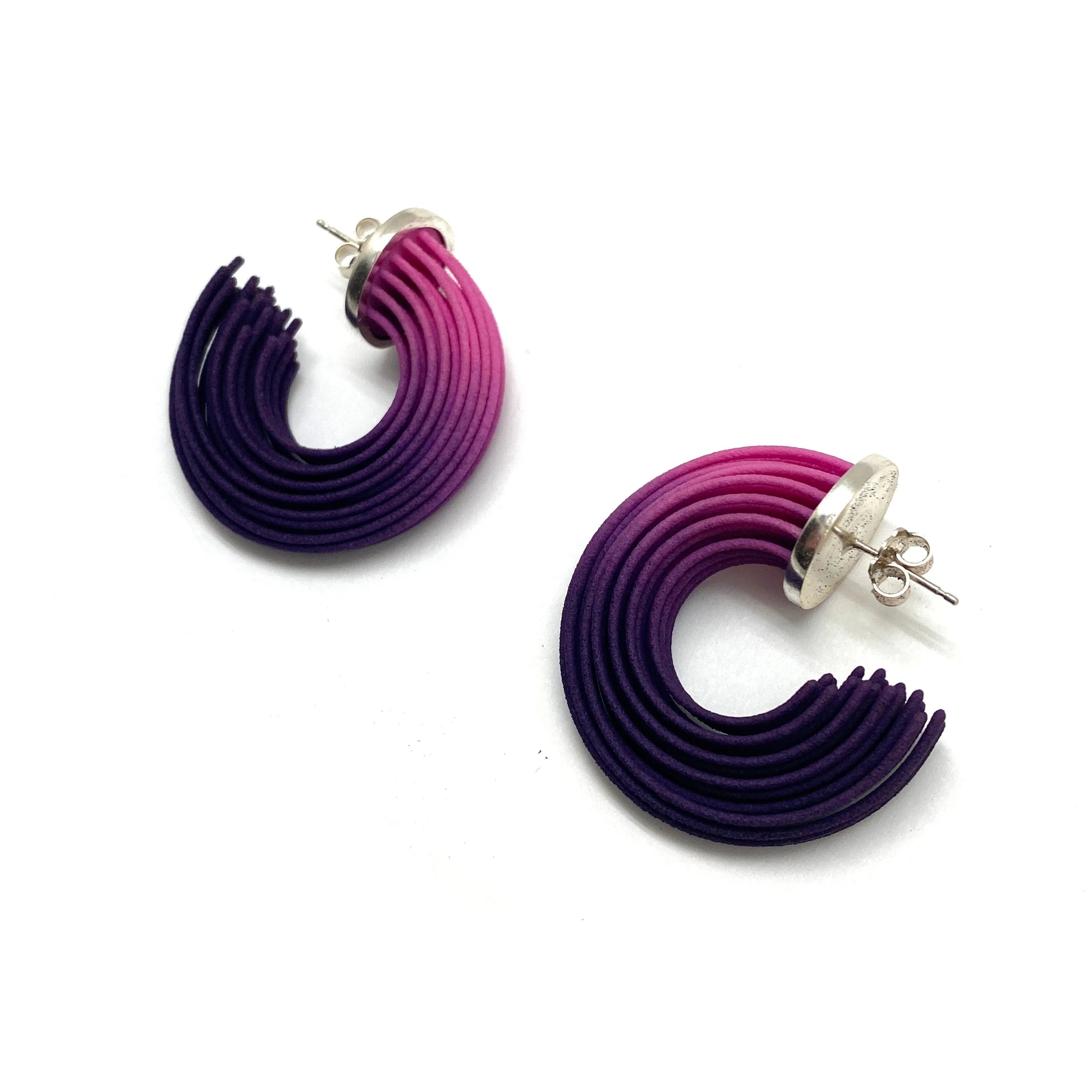 Purple and Pink Small Gradient Hoop Earrings