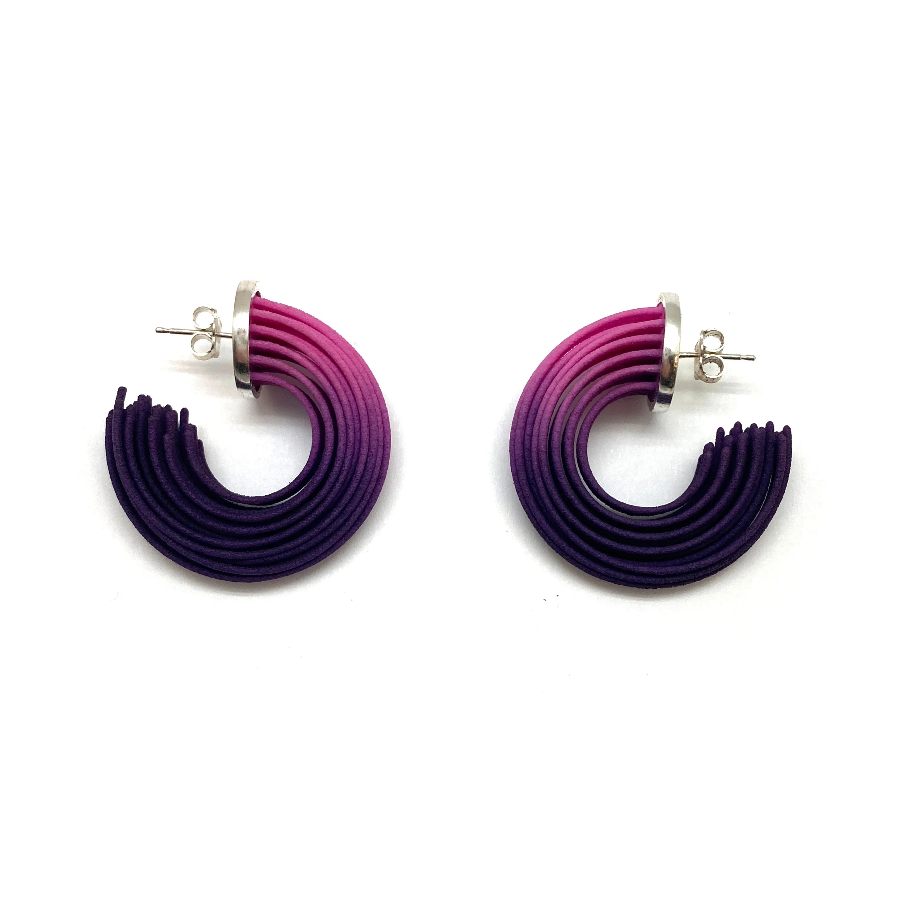 Purple and Pink Small Gradient Hoop Earrings