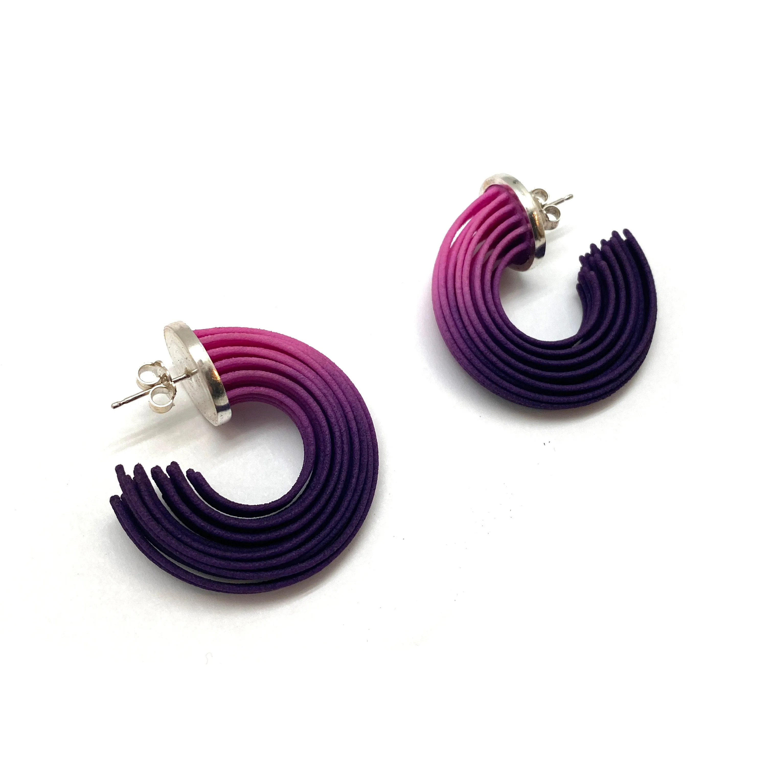 Purple and Pink Small Gradient Hoop Earrings