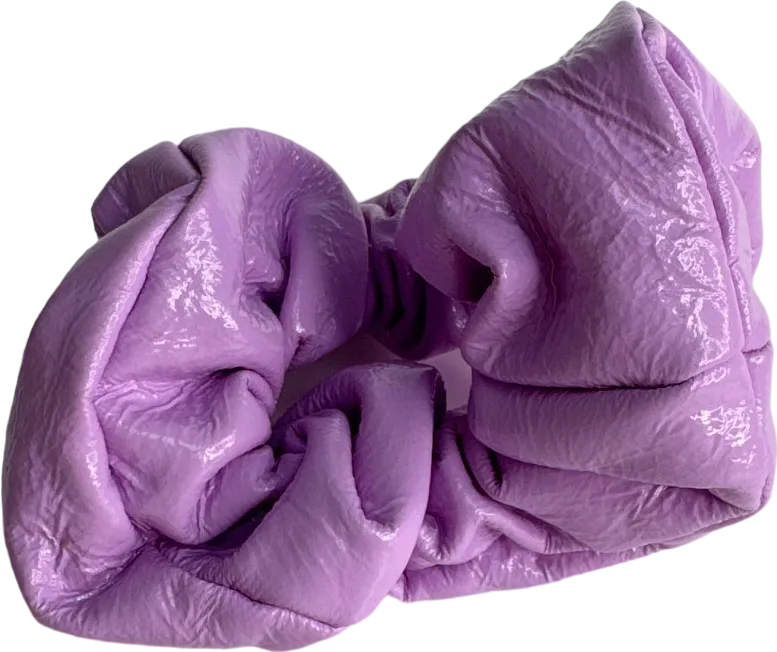 Purple Faux Leather Scrunchie