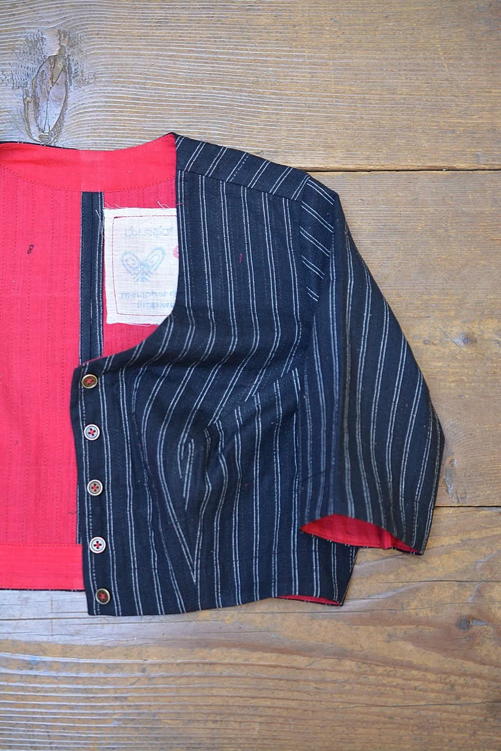 Quilted Khadi Blouse - Black