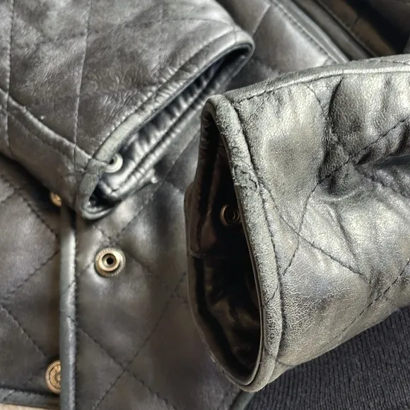 QUILTED LEATHER BOMBER JACKET