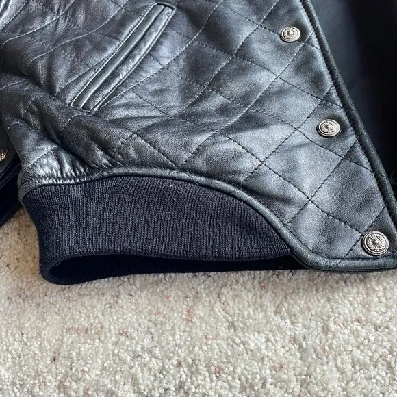 QUILTED LEATHER BOMBER JACKET