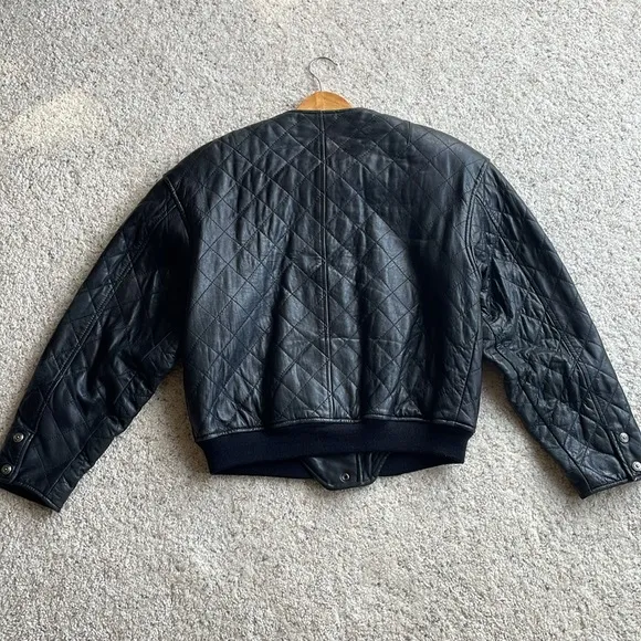 QUILTED LEATHER BOMBER JACKET